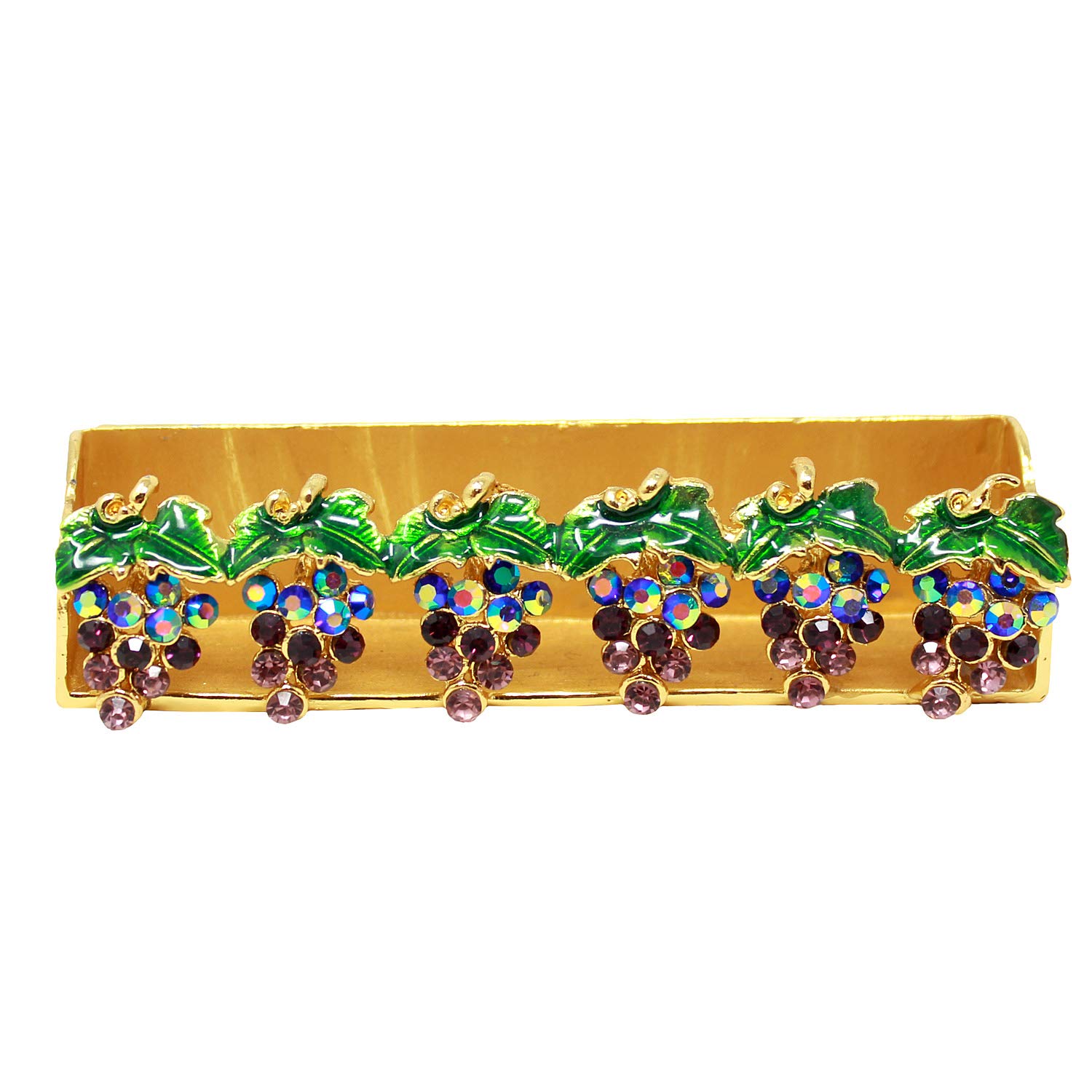Echomerx Gold Tone Grape Business Card Holder - Elegant Metal Card Case for Professional Networking, Office, and Gifts