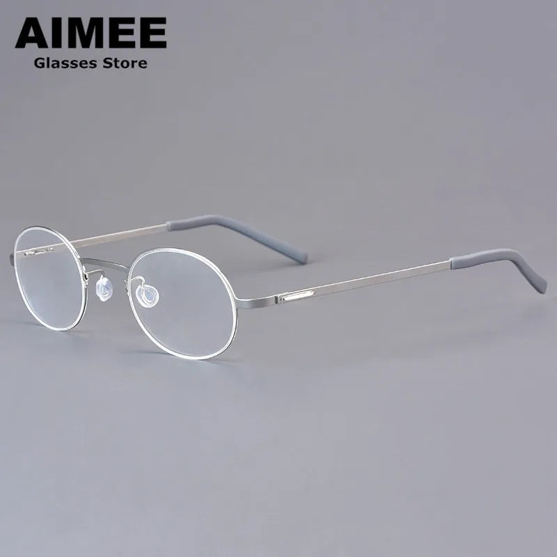 Aimee Women's Full Rim Oval Round Screwless Titanium Eyeglasses Frame - Lightweight & Durable for Work, Reading & Fashion