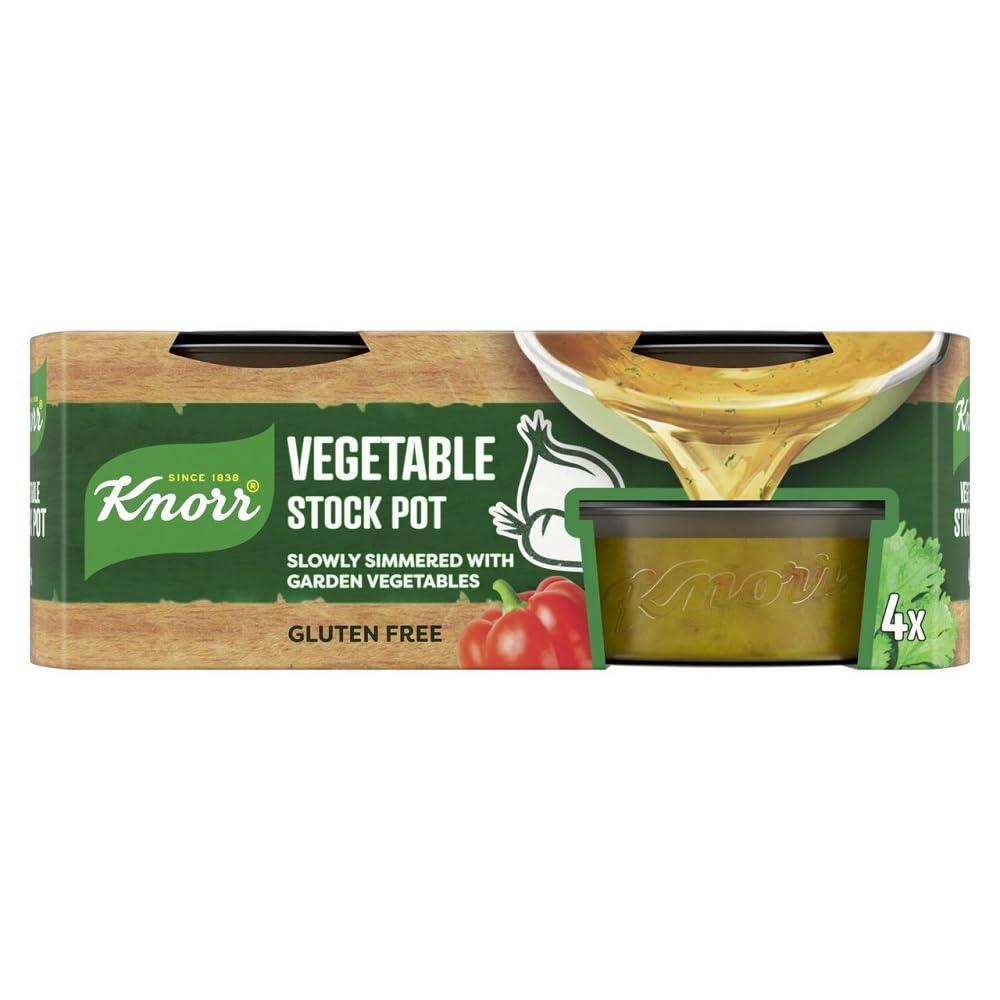 Knorr Vegetable Stock Pot (4x28g) - Premium Bouillon Cubes for Soups, Stews & Cooking - Perfect for Home Chefs & Meal Prep