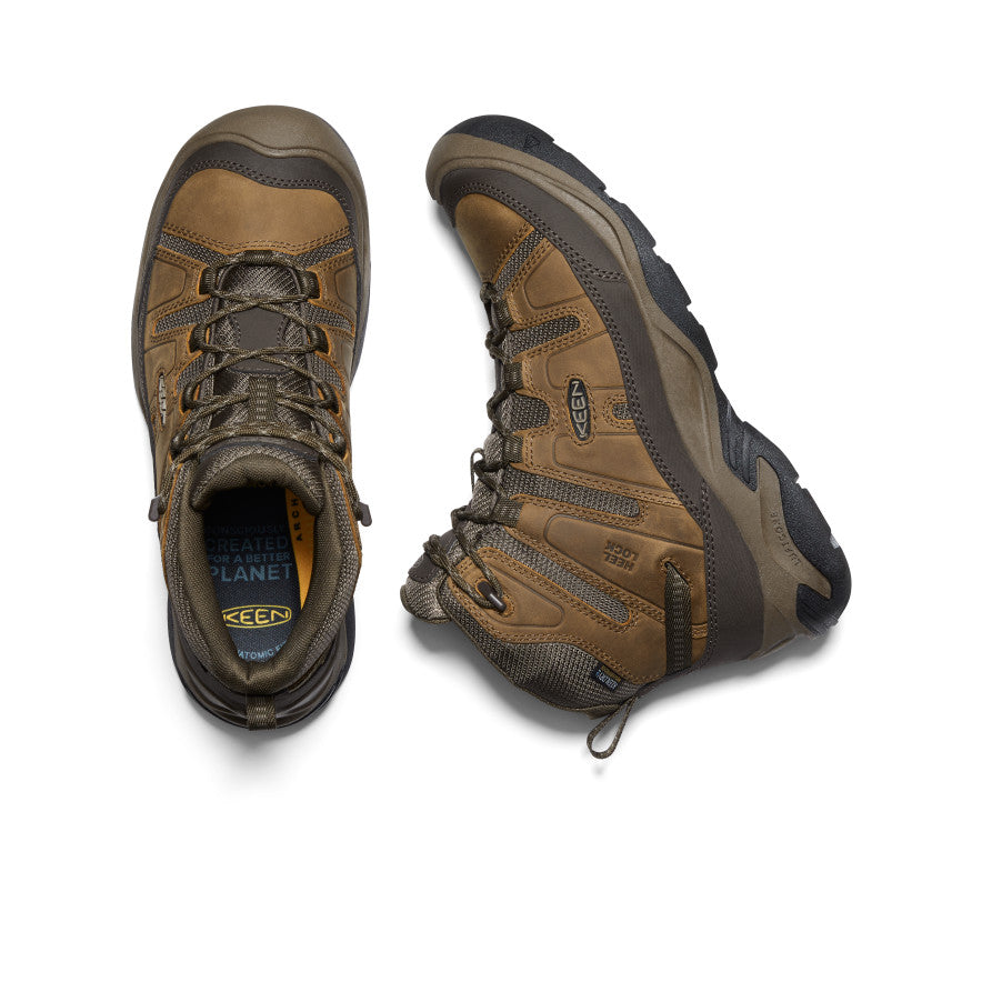 Men's Circadia Waterproof Hiking Boots - Bison/Brindle Color - Durable Outdoor Winter Snow Boots for Trekking & Camping