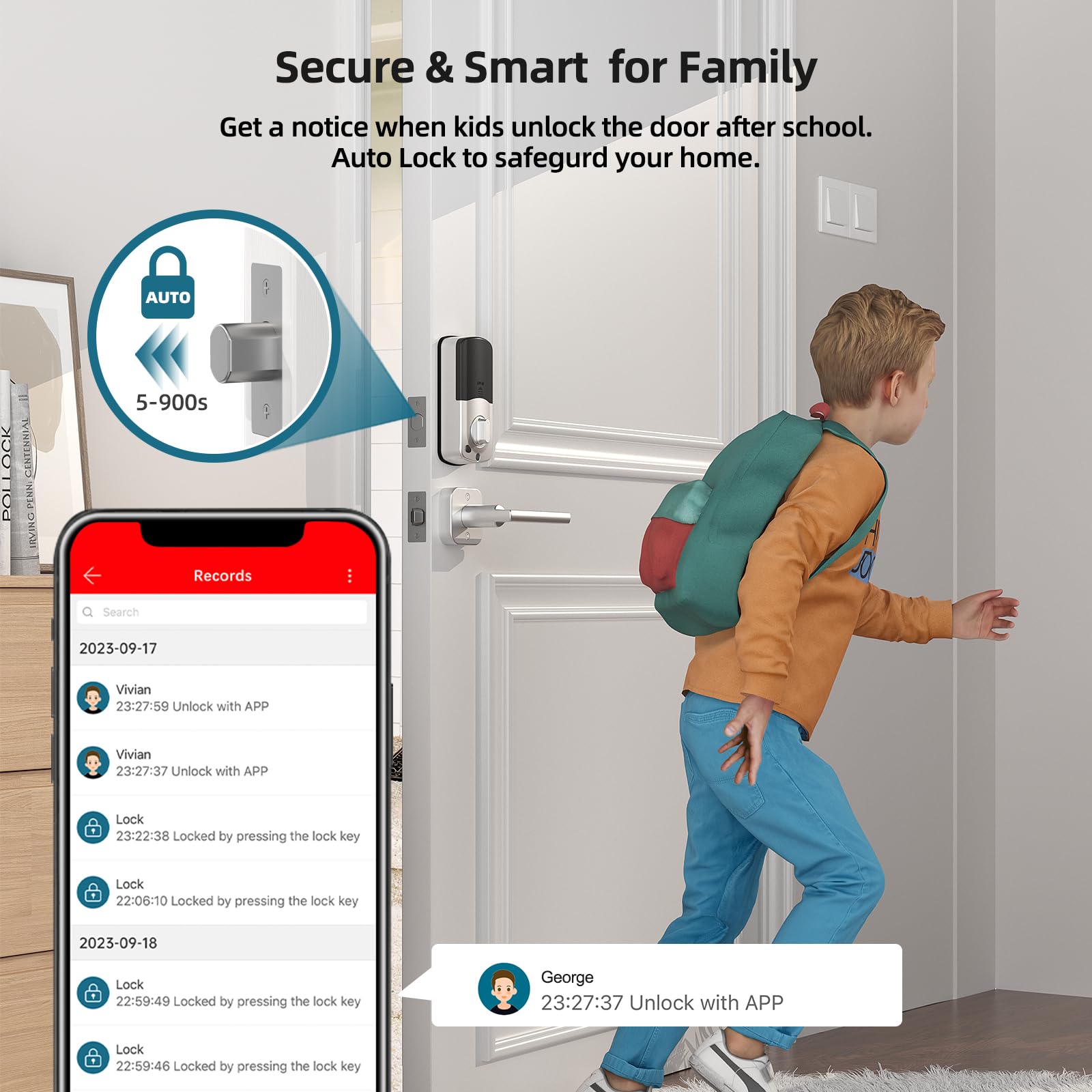 SMONET Smart WiFi Door Lock - Keyless Entry Deadbolt with Fingerprint, Keypad, Alexa & Bluetooth App Control - Satin Nickel Finish for Home Security & Smart Access    Perfect for modern homes, apartments, and vacation rentals - secure keyless entry with remote access via smartphone, voice control with Alexa, and biometric fingerprint recognition for ultimate convenience.