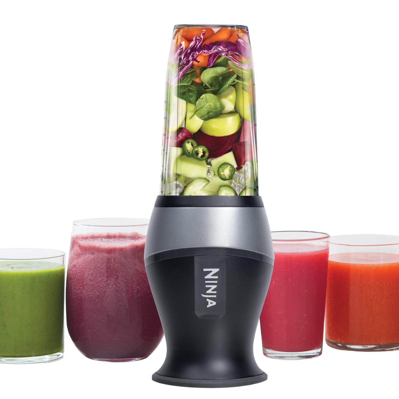 Ninja Fit Compact Personal Blender - 700W Portable Blender for Smoothies, Protein Shakes & Food Prep with 2x16oz Cups - Perfect for Gym, Office & Travel - QB3001SS Black