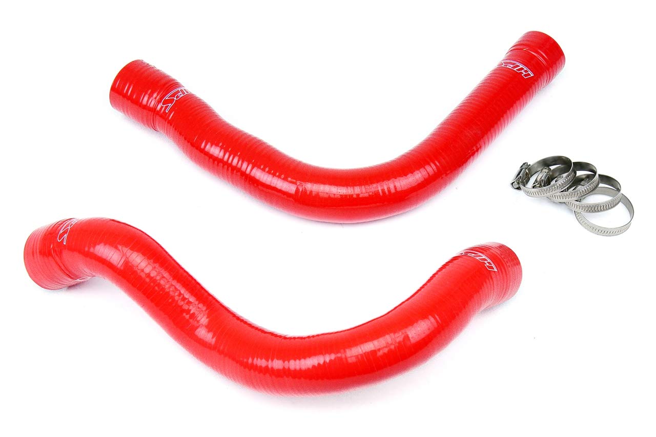 HPS 57-1007-RED Red Silicone Radiator Coolant Hose Kit - High Performance Cooling Solution for Cars, Trucks & SUVs - Perfect for Engine Upgrades & Racing Applications
