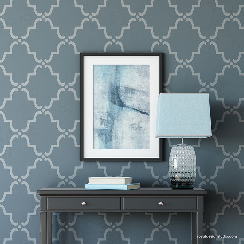 Moorish Trellis Wall Stencil - Reusable DIY Painting Template for Home Decor, Geometric Wall Art, Furniture Makeover - Perfect for Bedroom, Living Room, Nursery & Accent Walls