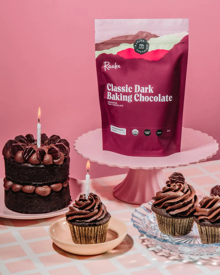 Raaka Organic Dark Baking Chocolate 71% Cacao - Premium Vegan Chocolate for Baking, Desserts & Healthy Snacks