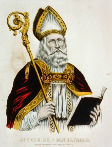 Vintage St. Patrick / San Patricio Religious Photo Print by Currier & Ives (1856-1907) - Antique Catholic Decor for Home, Office & Church