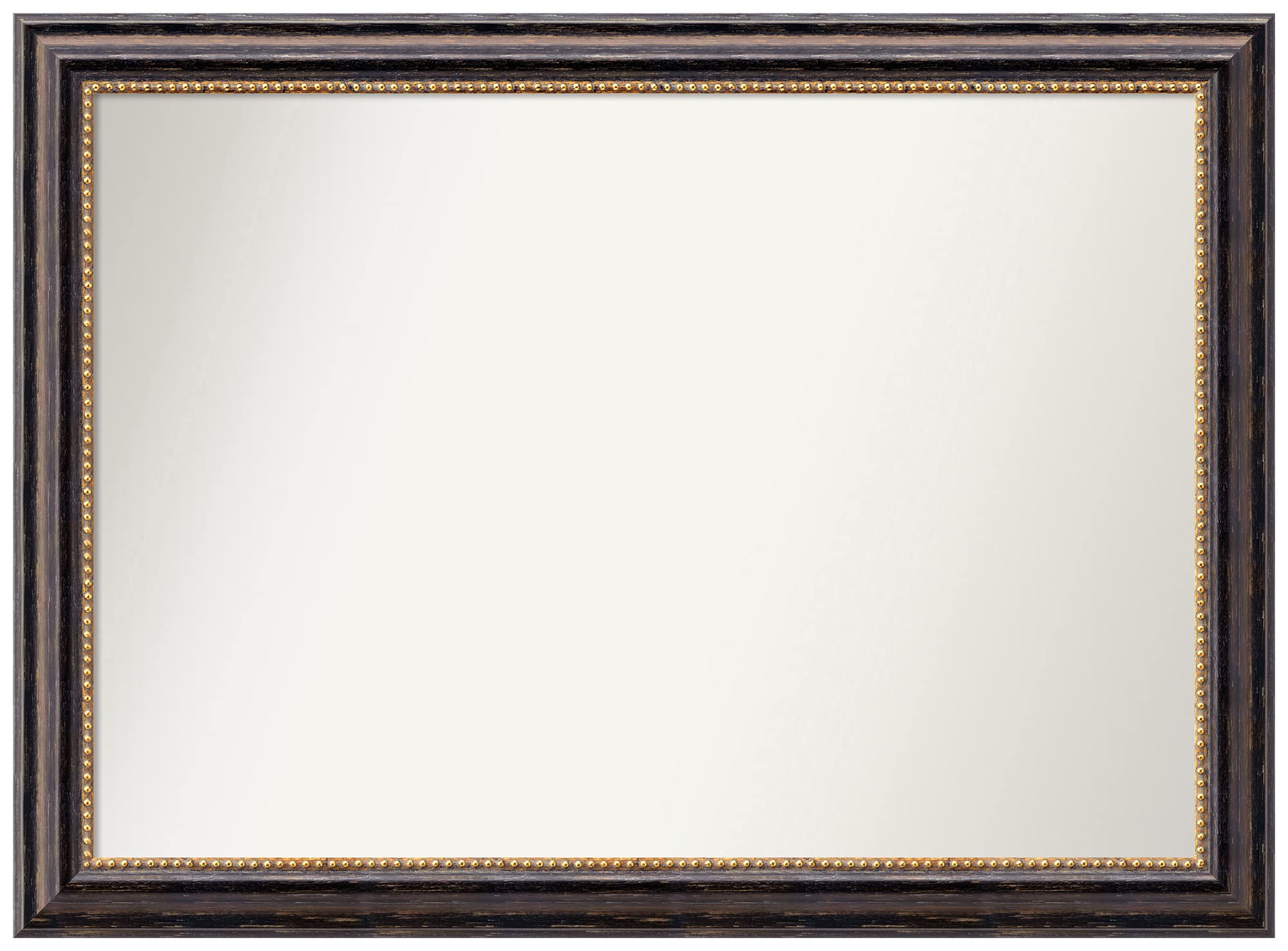 Amanti Art Non-Beveled Custom Wall Mirror 24.75 x 33.75 Inches - Tuscan Rustic Frame in Black & Brown - Bathroom, Living Room, Bedroom Decor - Various Custom Sizes Available