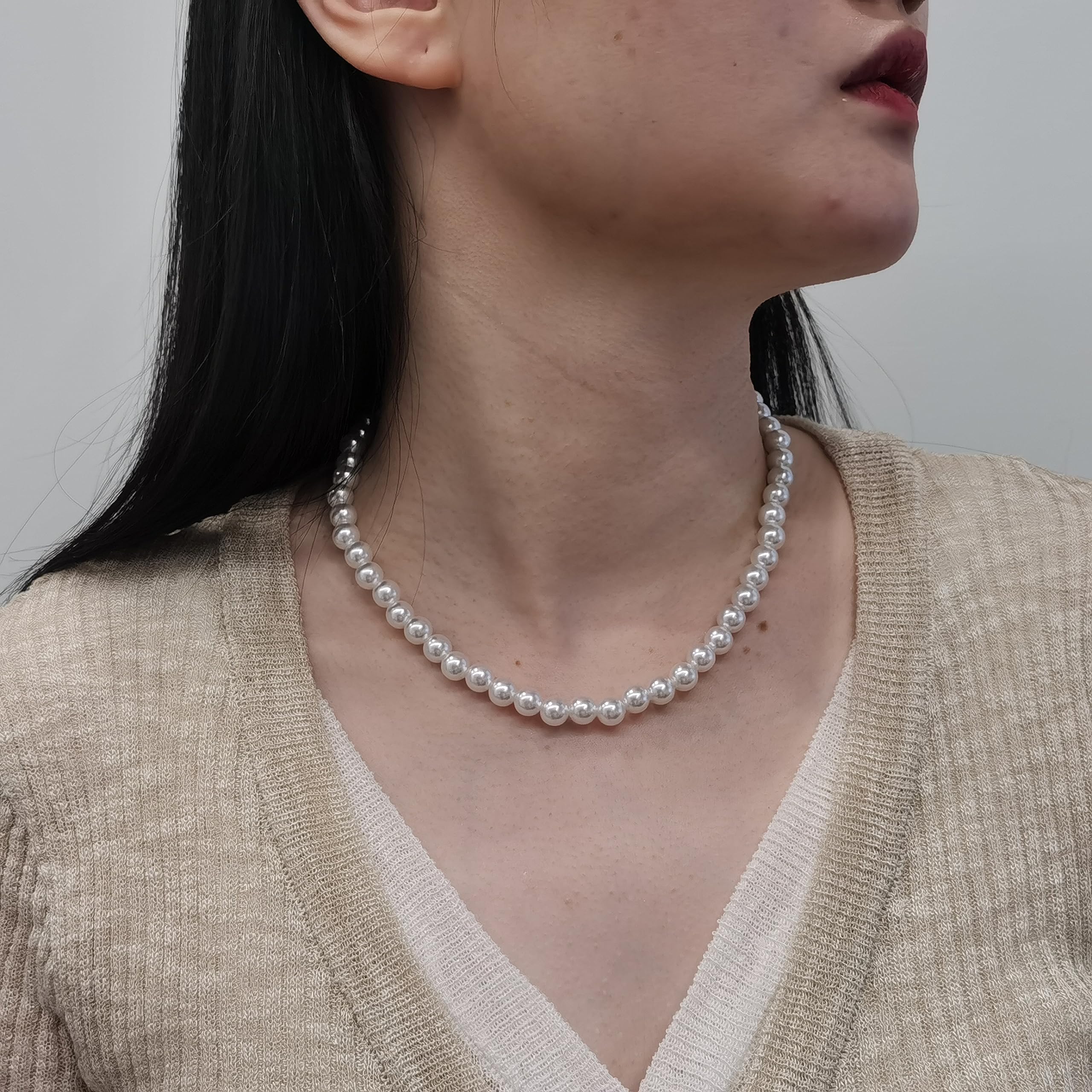 Elegant 3-Layer Pearl Necklace for Women - Multi-Strand Bridal Choker Jewelry for Wedding, Party & Special Occasions | Perfect Gift for Brides, Anniversary & Formal Events