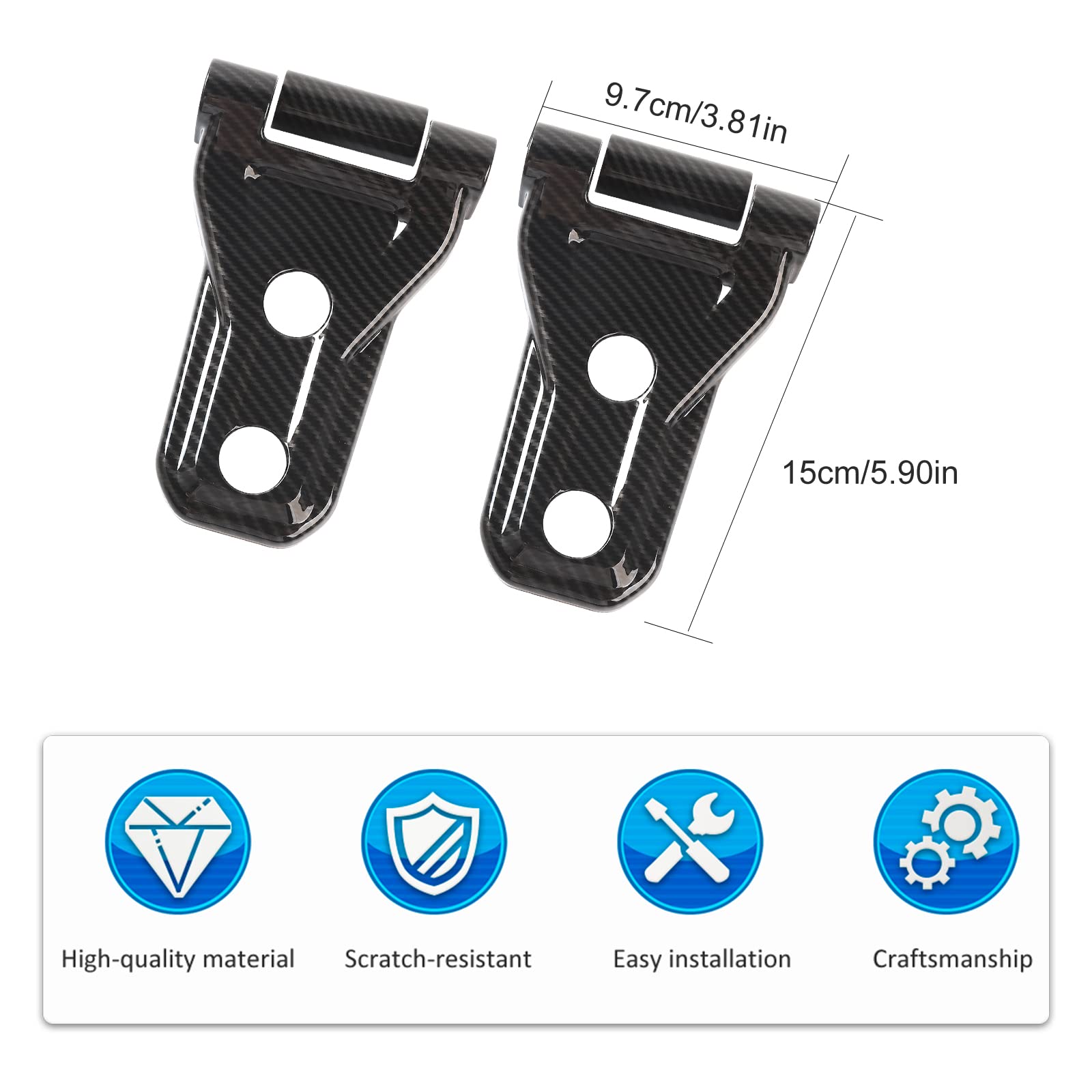 Hoolcar Carbon Fiber Engine Hood Hinge Cover for 2018-2021 Jeep Wrangler JL JLU & Gladiator JT - Exterior Decoration Accessories (Perfect for Off-Roading & Car Shows)