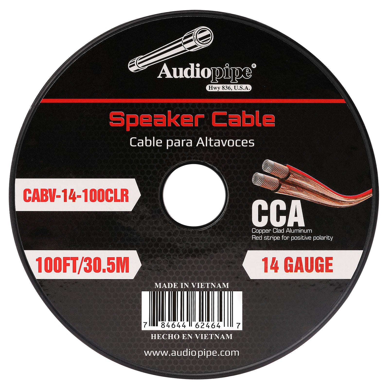 100FT 14AWG Speaker Cable - High Performance Oxygen-Free Copper Audio Wire for Home Theater, Studio & Outdoor Speakers (CABV 14 100CLR) - Perfect for Surround Sound Systems, DJ Equipment & Live Events