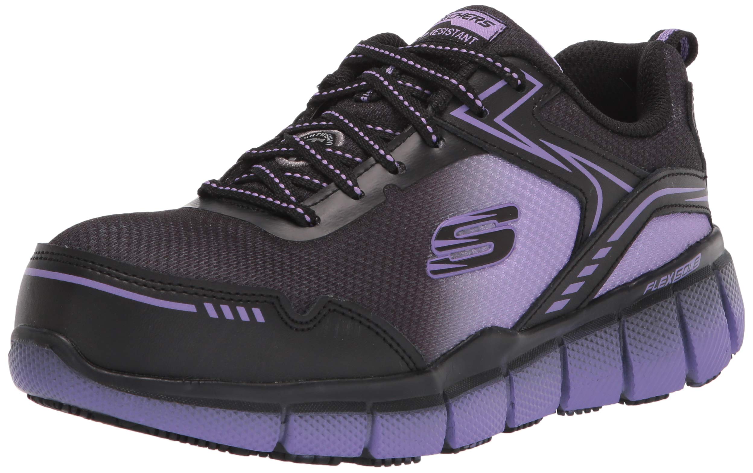 Skechers Women's Lace-Up Steel Toe Work Shoes - Non-Slip Safety Sneakers for Construction, Warehouse & Outdoor Work | Comfortable & Durable Work Boots for Women