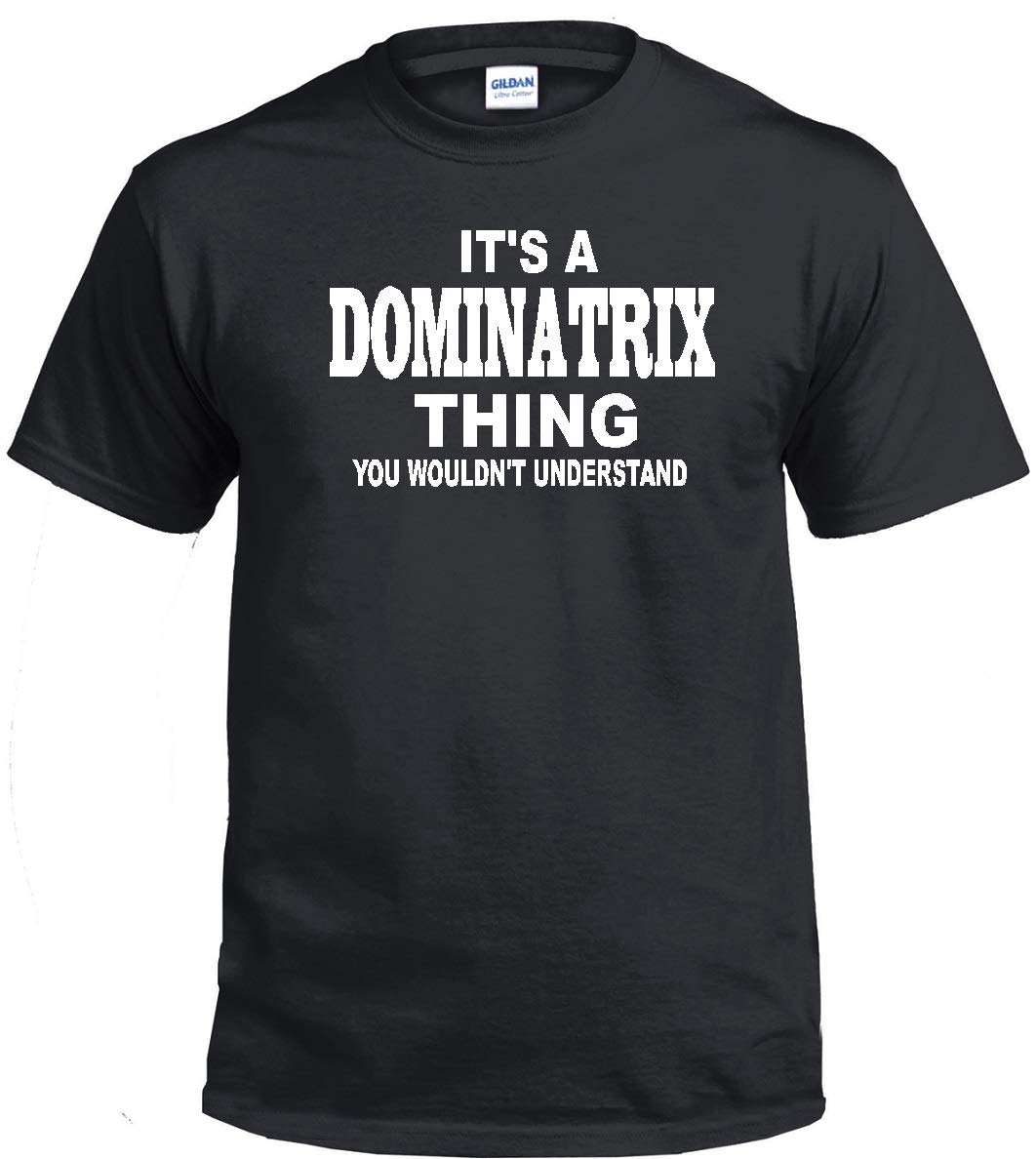 STUFF WITH ATTITUDE Dominatrix Graphic Black T-Shirt for Women - Gothic Punk Fashion Tee for Nightclubs, Concerts and Alternative Style Lovers
