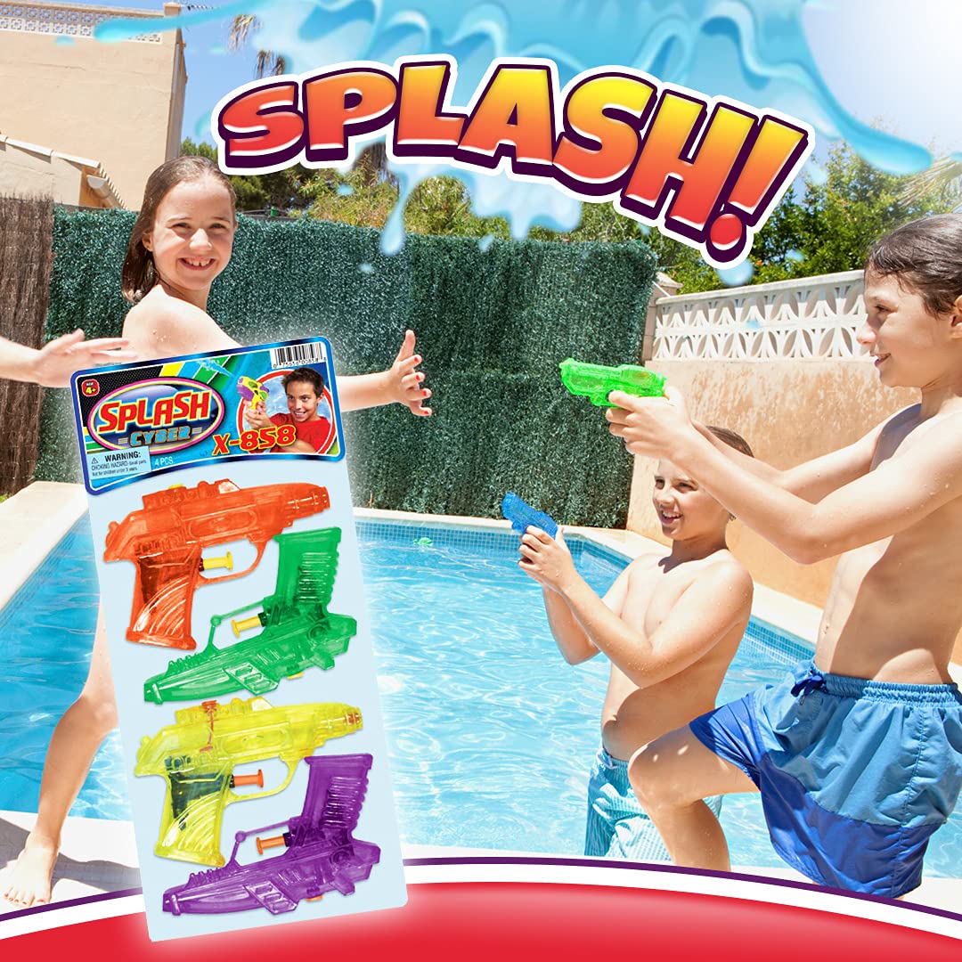 Mini Water Gun Toy 2 Packs (8 Guns) - Bulk Water Squirt Soaker Guns for Kids & Adults | Fun Outdoor Water Blaster for Dog Training, Cat Training, Beach, Pool Parties & Summer Water Games | Perfect for Backyard BBQs, Birthday Parties & Family Reunions - Model F-858-2s