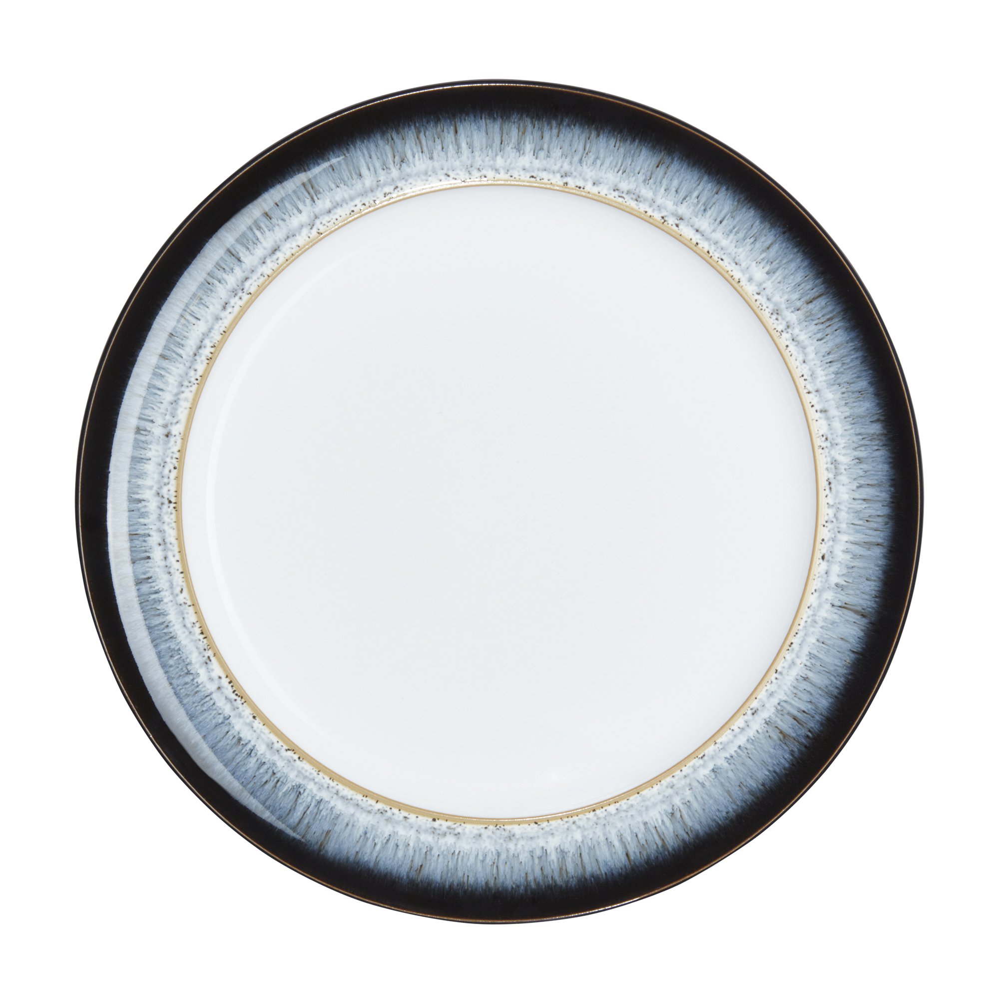 Denby Halo 4-Piece Wide Rimmed Salad Plates Set – Durable Ceramic Dinner Plates for Salads, Pasta & Appetizers – Perfect for Dining, Entertaining & Everyday Use