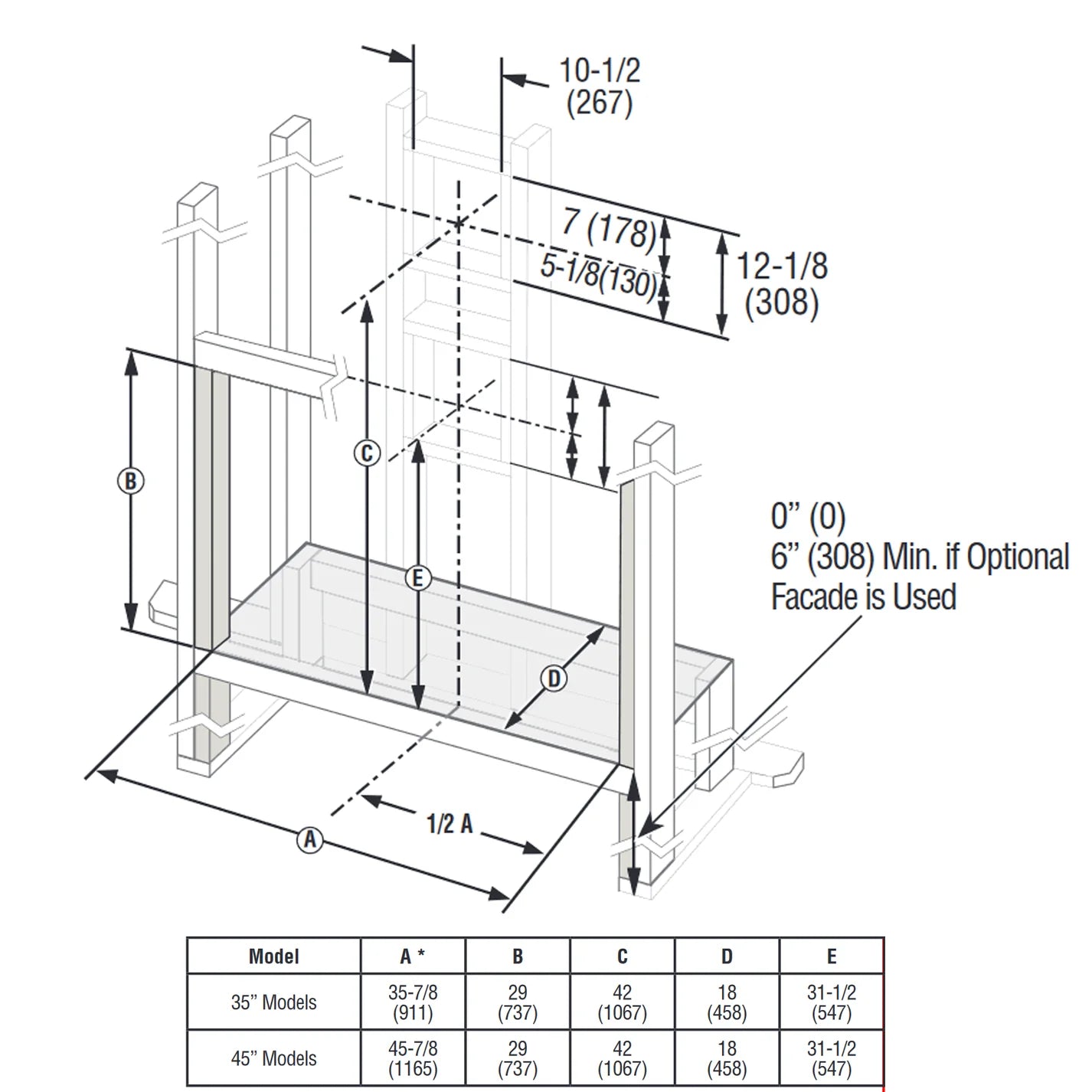 45 Inch Modern Linear Direct Vent Gas Fireplace - DRL2045 - Stylish & Efficient Heating for Living Rooms, Bedrooms & Patios