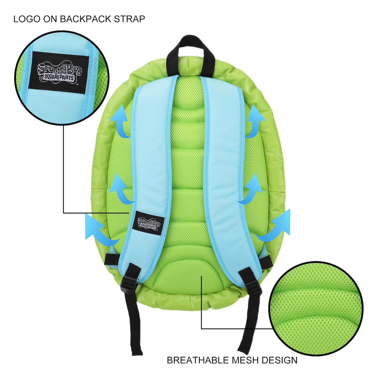 Spongebob Squarepants Gary the Snail 16.4 Inch Cute Cartoon Character Backpack for Kids - School, Travel & Cosplay Accessory