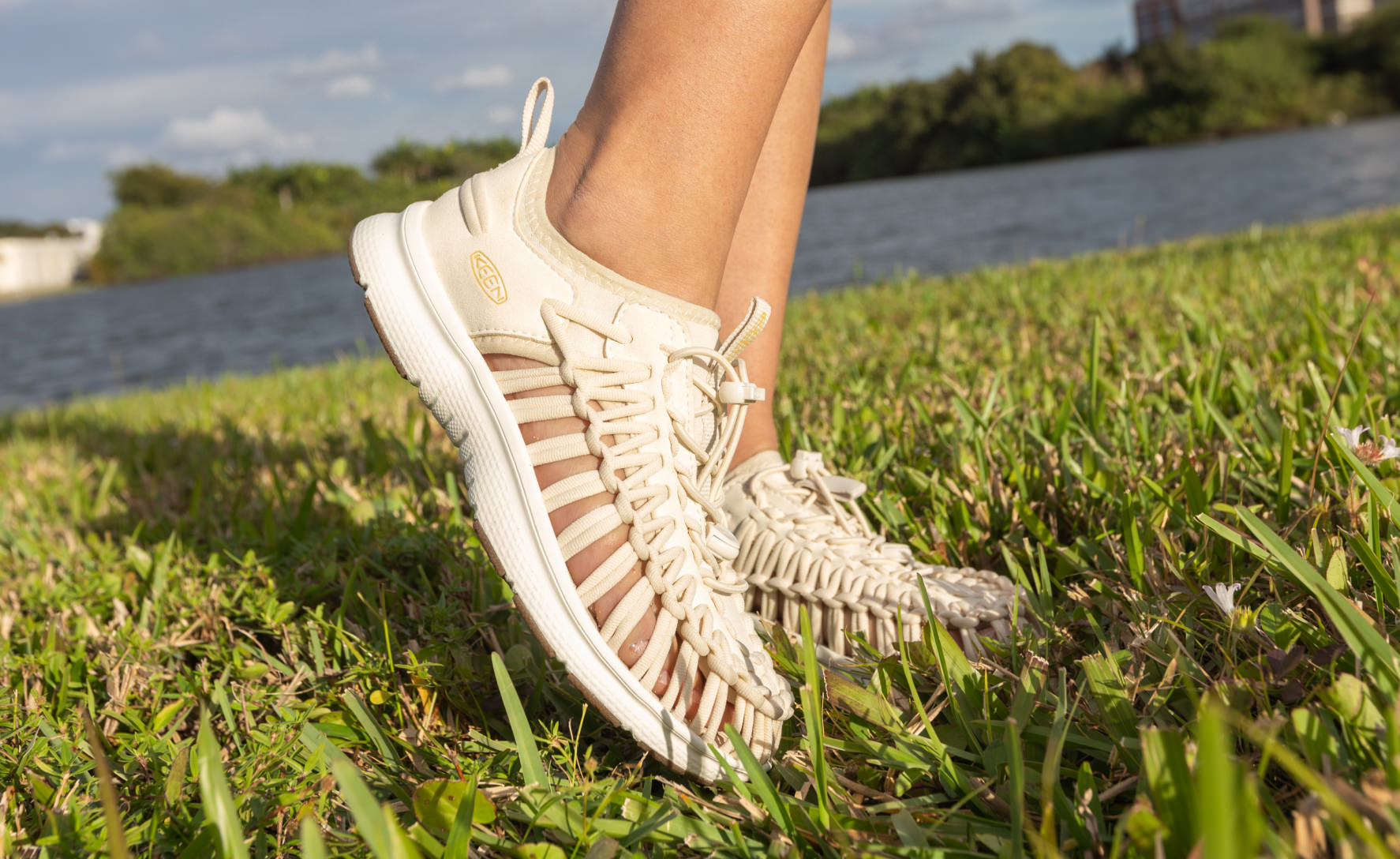 UNEEK O3 Women's Sneaker Sandals - Lightweight Comfortable Walking Shoes for Women | Birch/Star White | Perfect for Hiking, Travel & Everyday Wear