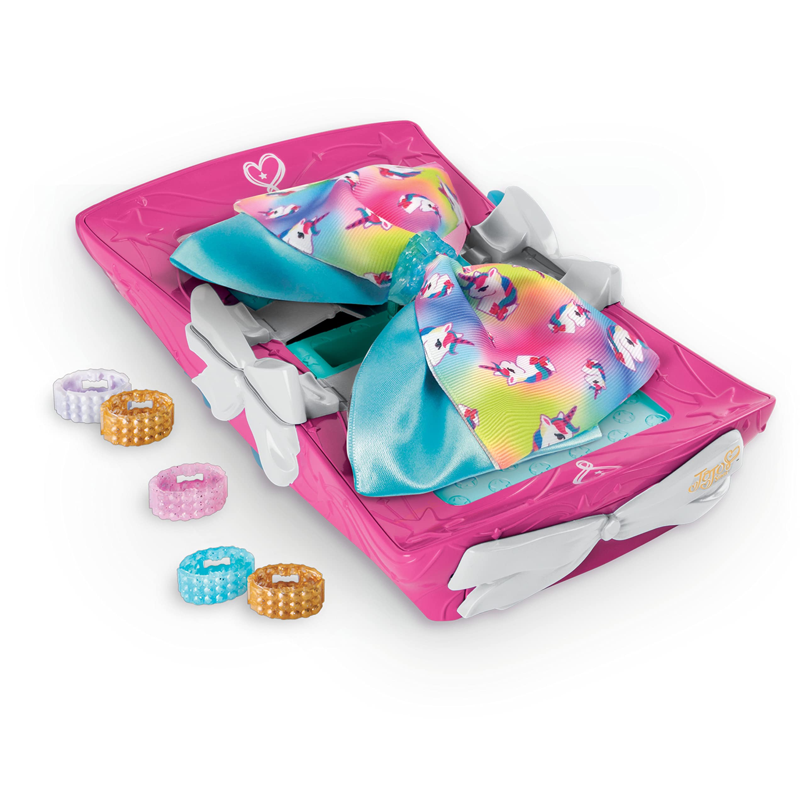 JoJo Siwa Bow Maker Kit for Kids - DIY Rainbow & Unicorn Hair Accessories Craft Set - Best Creative Gift for Girls Age 6+ - Perfect for Birthday Parties, Dress Up Play & DIY Fashion Projects