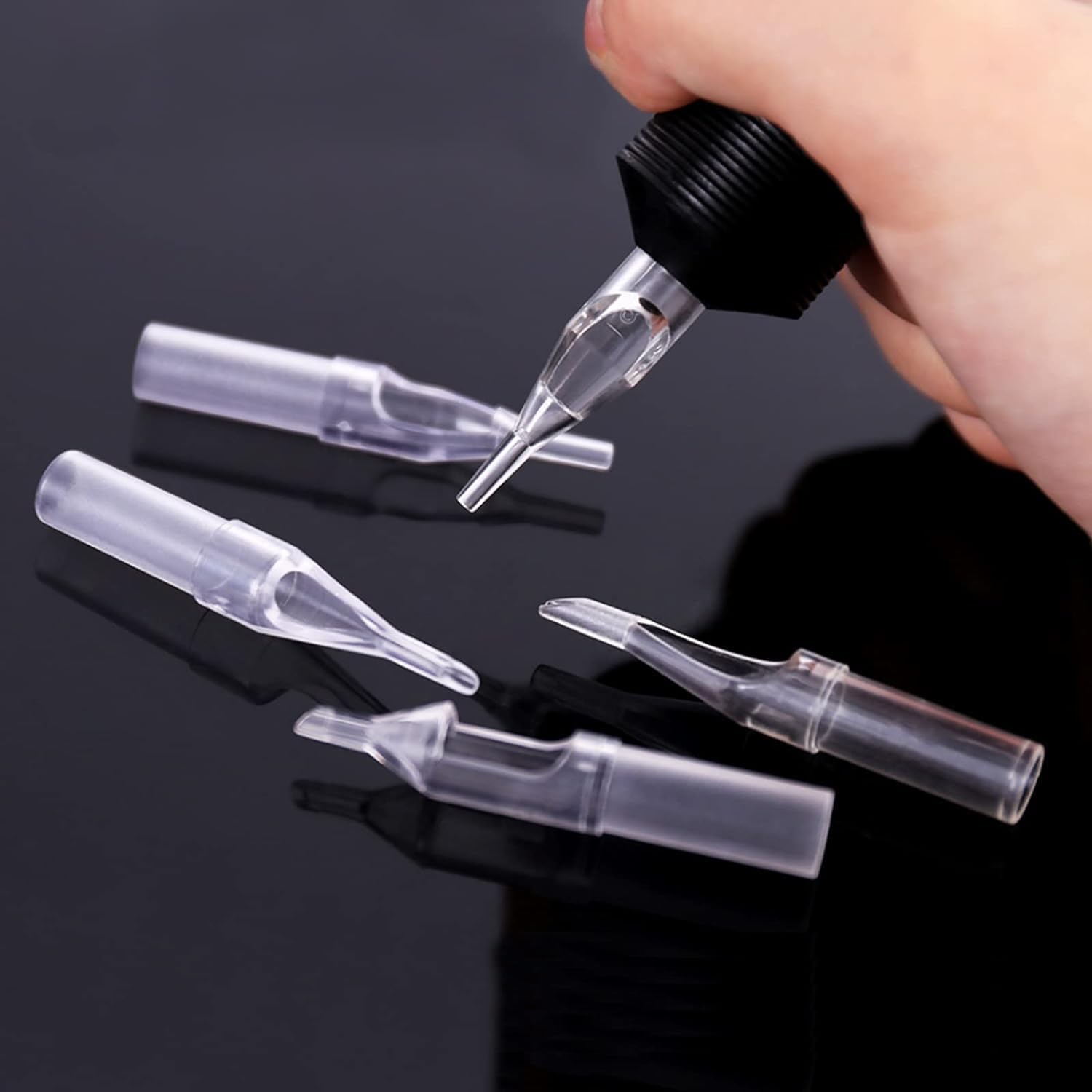 Shield Plus Tattoo Needle Tips - Professional 3RT & 5RT Mix Set (50 Pcs) - Ideal for Tattoo Artists & Permanent Makeup - Perfect for Lining, Shading & Coloring Tattoos