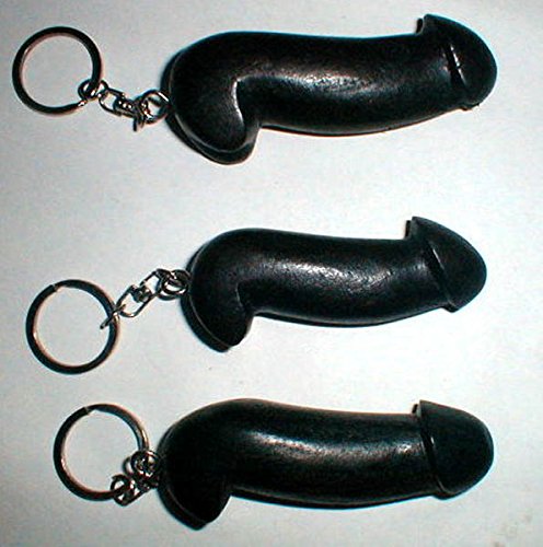 Wooden Penis Keychain - Hand Carved Key Ring Holder (5 Pack, 3 Inch) - Unique Gag Gift for Bachelorette Parties & Novelty Souvenirs