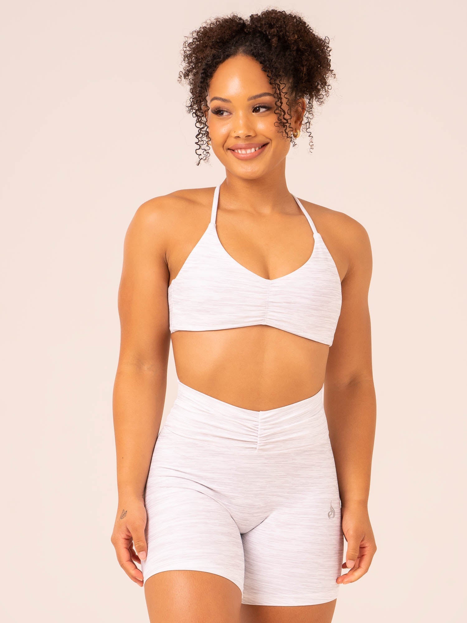 Tempo Sports Bra for Women - High Support, Breathable, Snow Grey Marl - Perfect for Running, Yoga & Gym Workouts