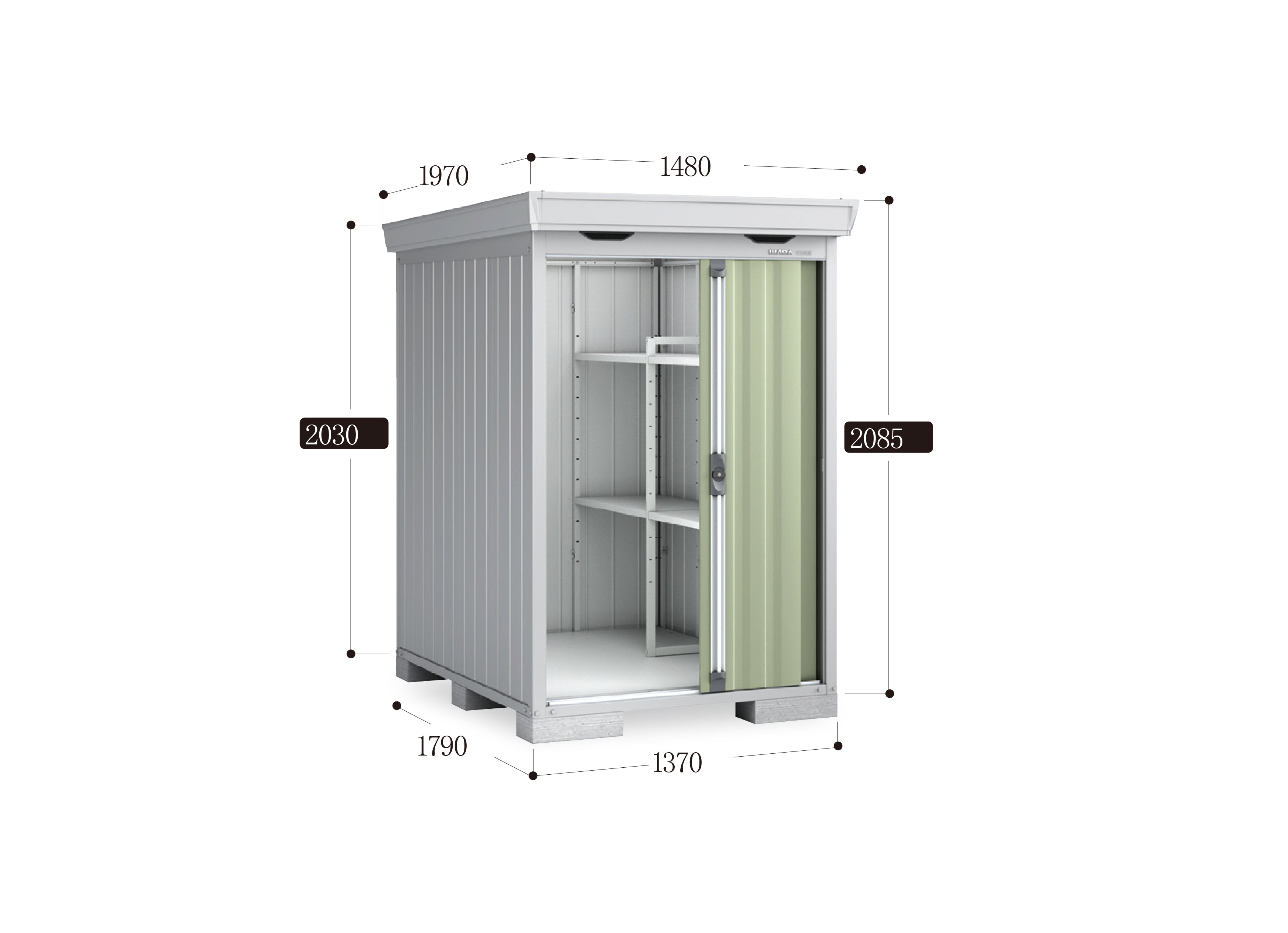 Pre-Order Inaba Outdoor Storage Shed FS 1418S (W1480xD1970xH2085mm) 6.079 m³ - Durable Weatherproof Garden Storage for Tools, Equipment & Outdoor Gear