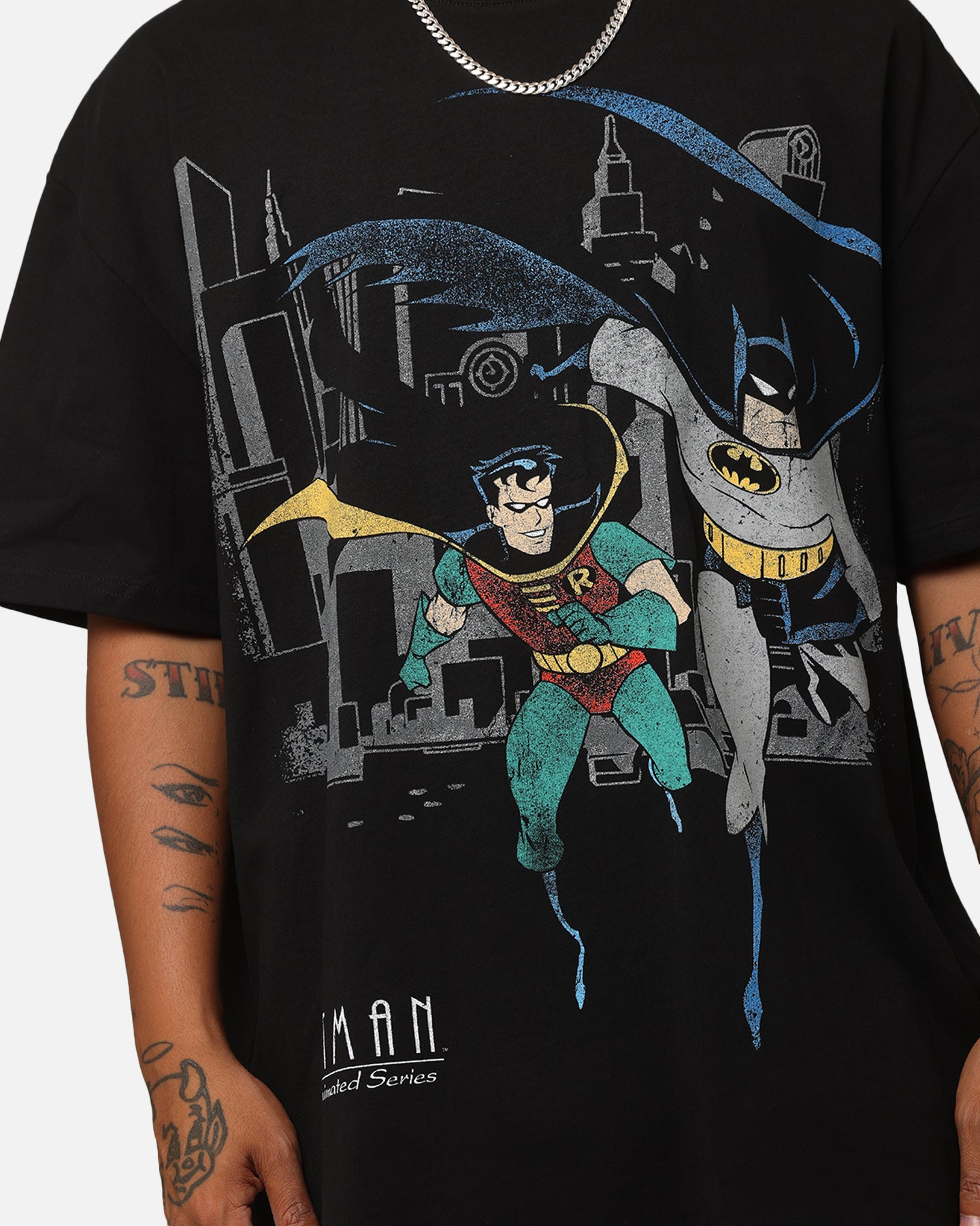 Vintage 1992 Batman And Robin Heavy T-Shirt Black | DC Comics Graphic Tee | American Thrift | Perfect for Cosplay, Comic Con & Casual Wear