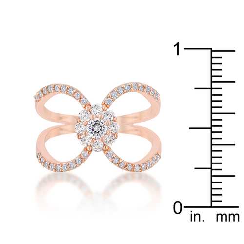 0.4ct CZ Floral Wrap Ring in Rose Gold - Elegant & Delicate Jewelry for Women, Perfect for Weddings, Anniversaries & Special Occasions