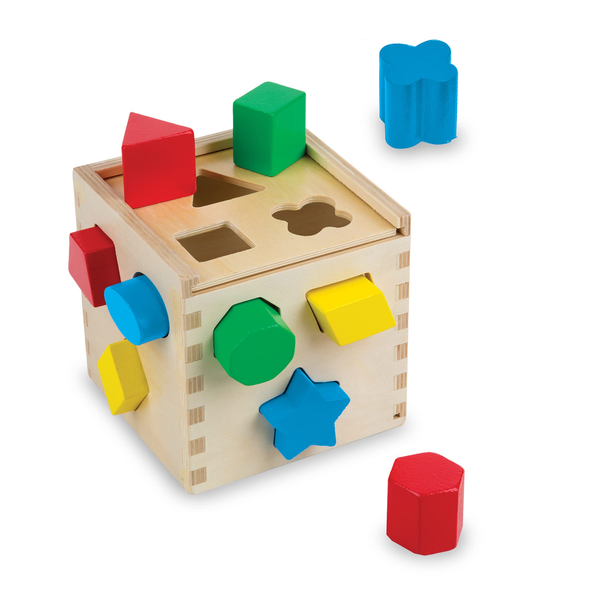 Melissa & Doug Shape Sorting Cube - Classic Wooden Educational Toy with 12 Geometric Shapes - Best Toddler Learning Toy for Ages 2+ | Perfect for Preschool Montessori & Early Childhood Development