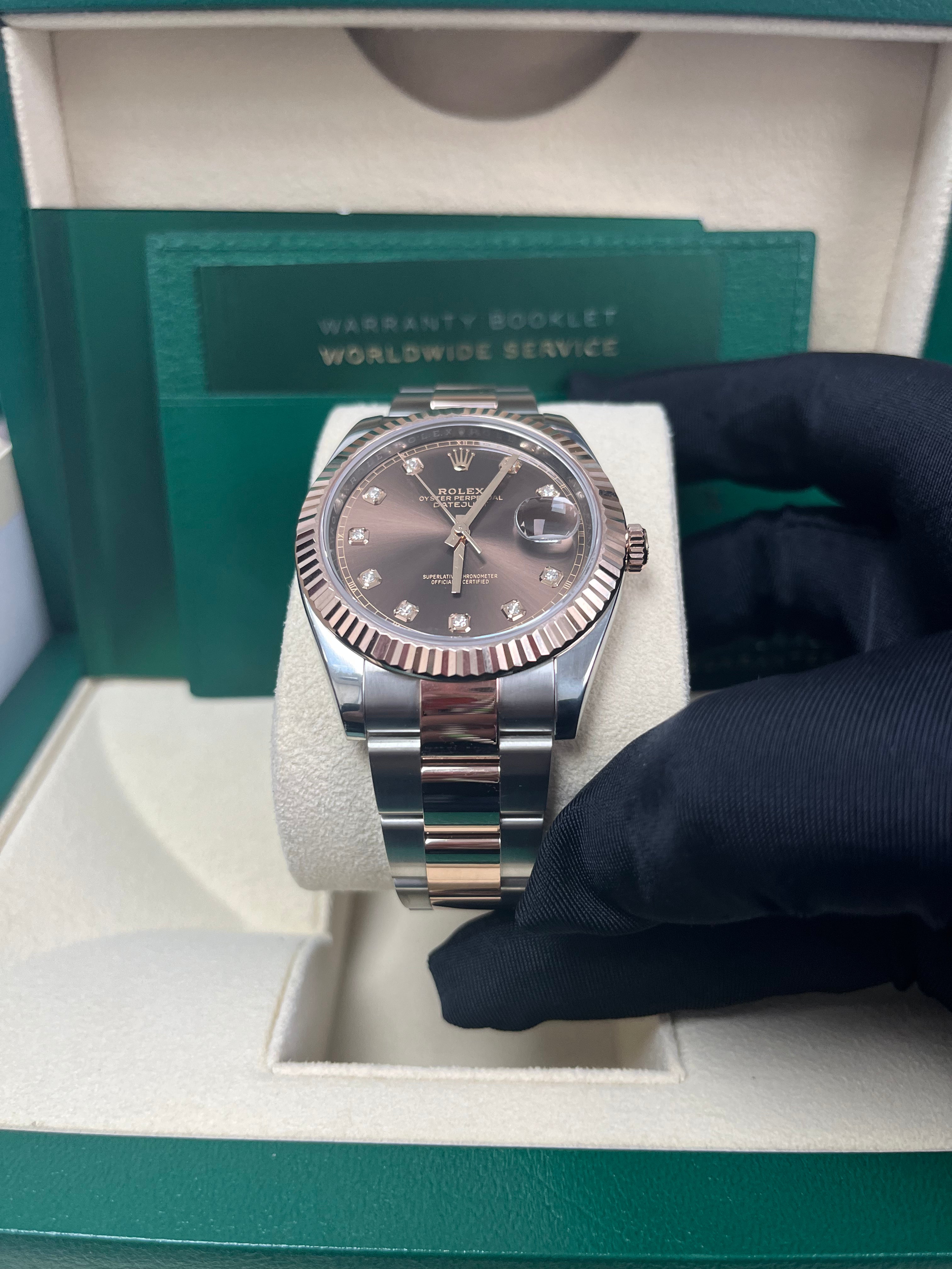 Rolex Datejust 41 Men's Watch - Stainless Steel & Everose Gold, Chocolate Diamond Dial, Oyster Bracelet Ref.126331 | Luxury Dress Watch for Business & Formal Occasions