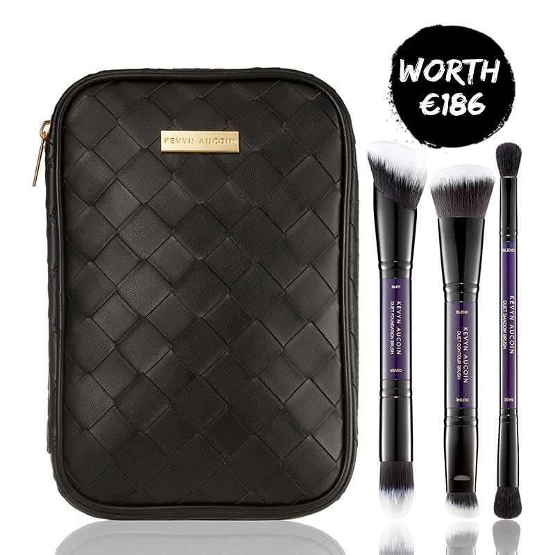 Kevyn Aucoin Professional Makeup Brush Set - 5-Piece Vegan Makeup Brushes for Foundation, Blush & Eyeshadow - Perfect for Everyday Makeup & Professional Makeup Artists