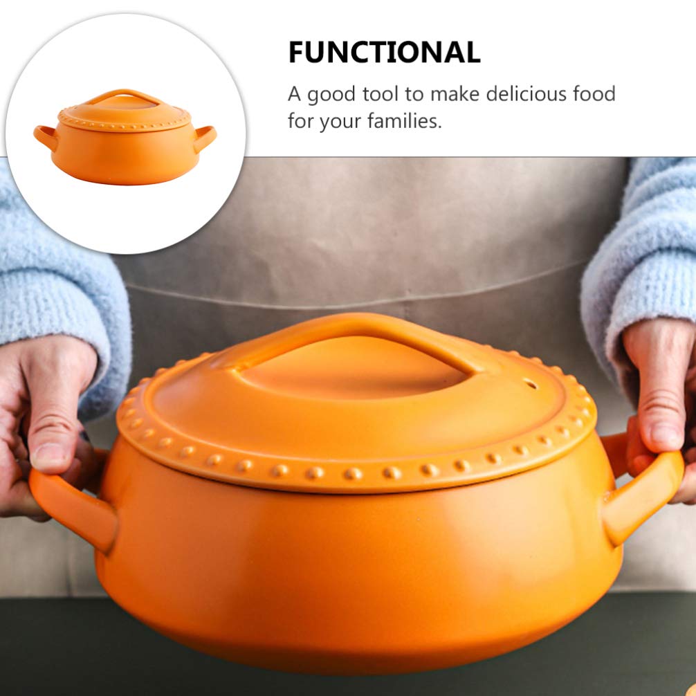 1pc Ceramic Casserole Pot - Non-Stick Korean Style Earthenware Soup Pot for Stewing & Cooking | Perfect for Home Kitchen, Soup Making, and Korean-Style Meals