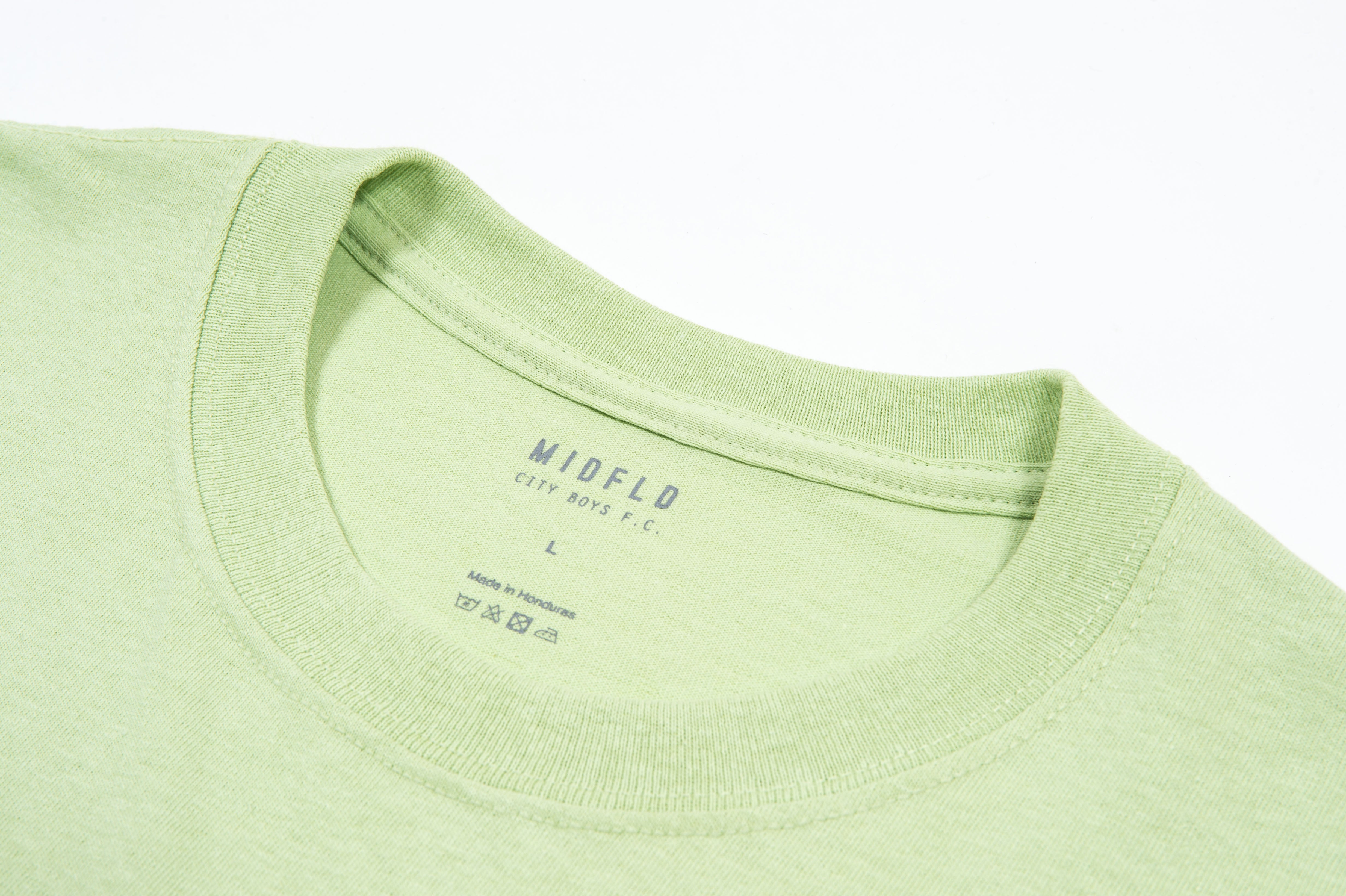MIDFLD x CITY BOYS FC Captain T-Shirt - Premium Cotton Crewneck Tee in Pistachio Green for Men | Streetwear, Casual Wear & Soccer Fan Apparel