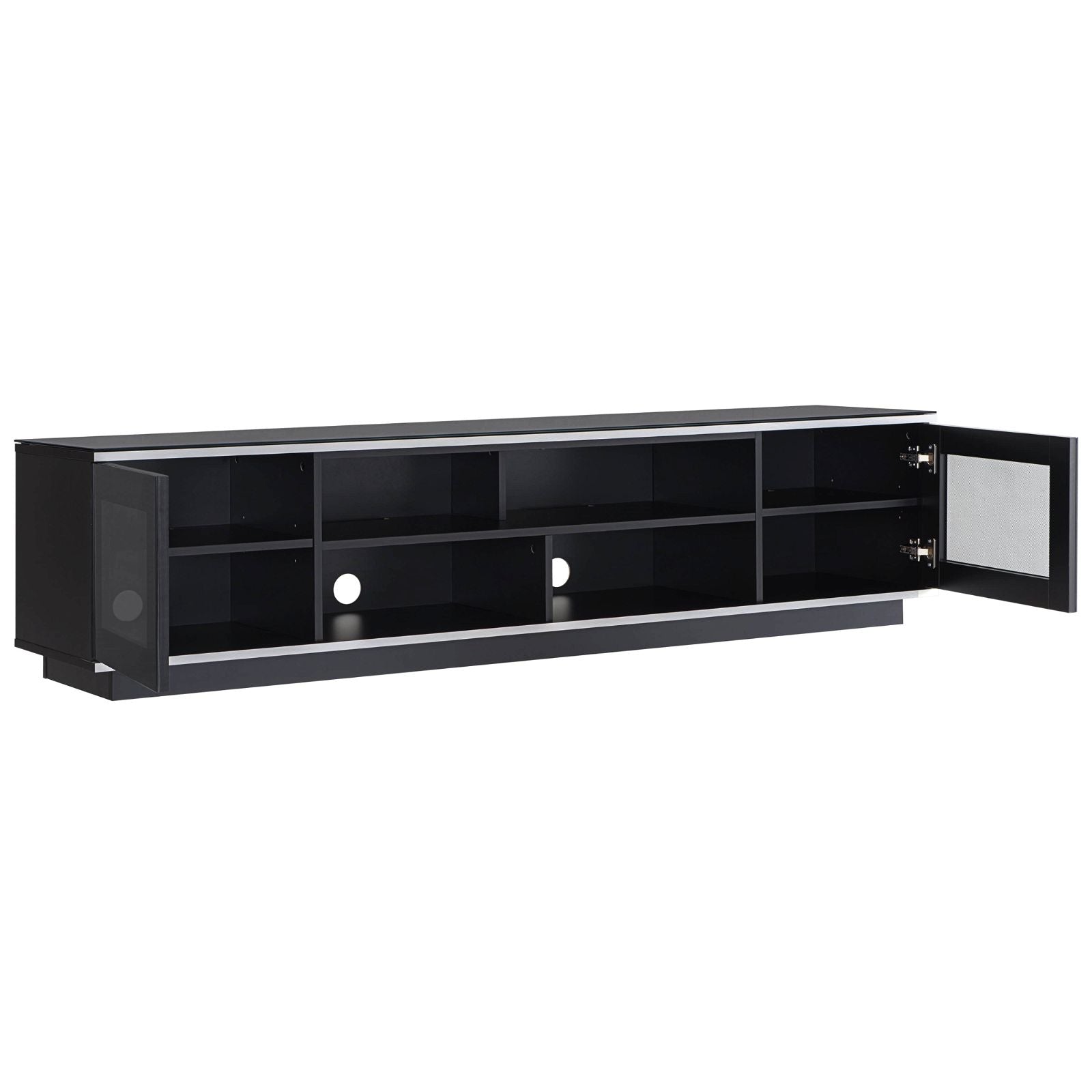 TAURIS™ DIABLO 1800 Black TV Stand Entertainment Center - Modern Media Console for Living Room, Home Theater & Gaming Setup