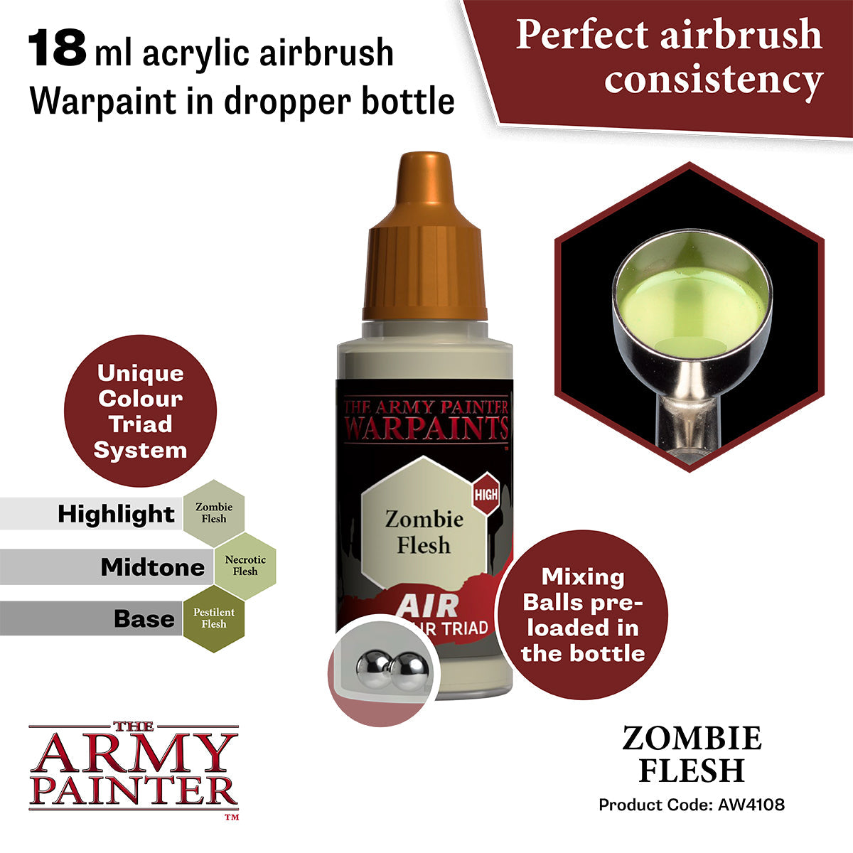Warpaints Air: Zombie Flesh - Premium Halloween Face Paint for Scary Costumes & Cosplay - Perfect for Horror Parties, Themed Events & Makeup Artists