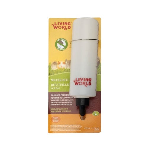 Living World Leakproof Small Animal Water Bottle - Durable Hamster, Guinea Pig, Rabbit Water Dispenser for Cage & Travel Use