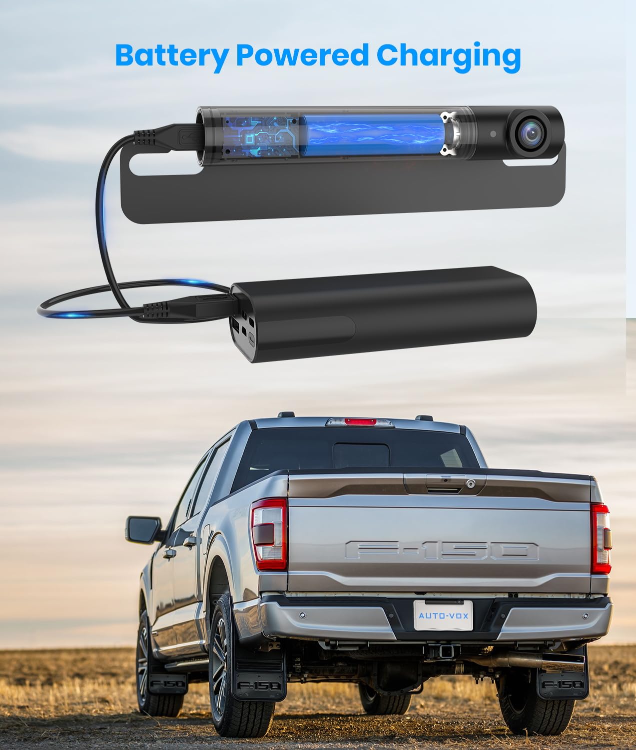AUTO-VOX Wireless Backup Camera for Cars - 5'' HD Monitor, Easy 3-Minute DIY Installation, Rechargeable Battery, Super Night Vision - Perfect for Trucks, SUVs, Vans & Trailers - Enhance Parking Safety in Low Light & Tight Spaces