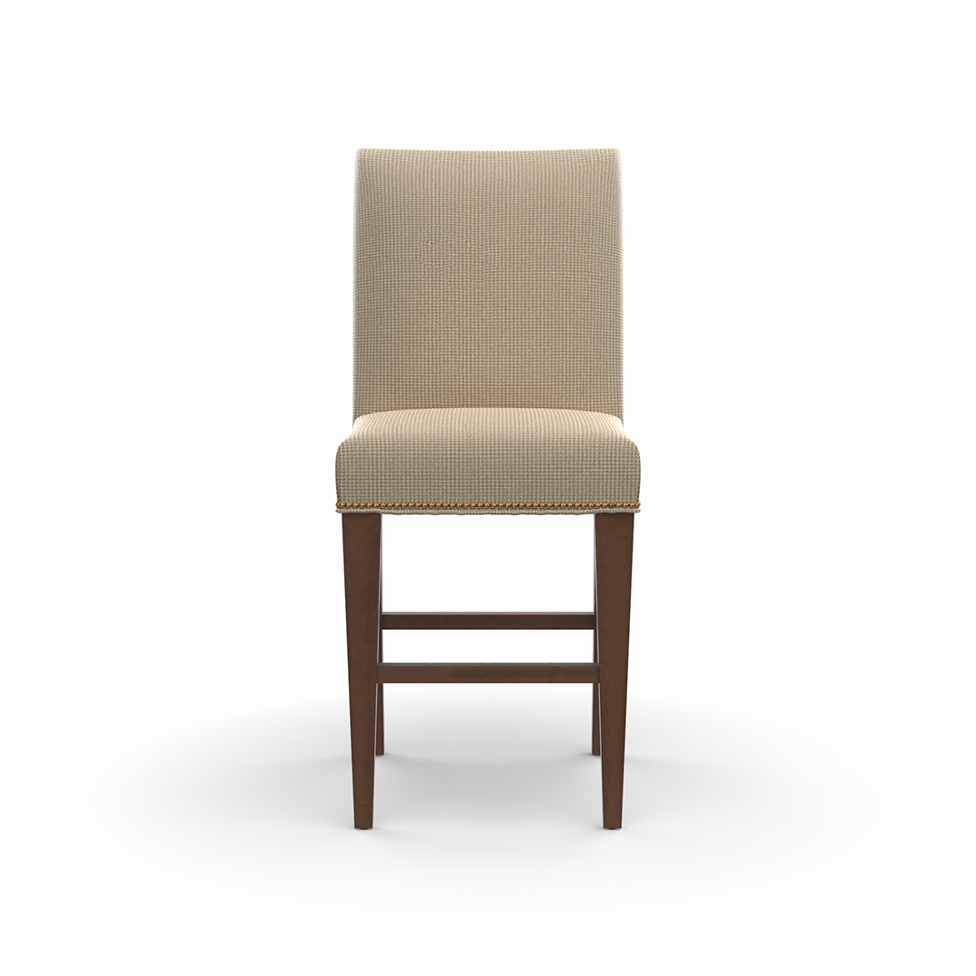Premium Upholstered Bar Stool - Comfortable Counter Height Stool with Padded Seat - Perfect for Kitchen Islands, Breakfast Bars & Home Bars