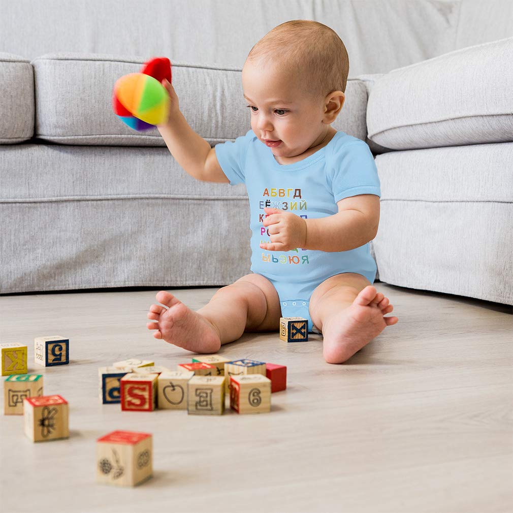 Custom Russian Alphabet Baby Bodysuit - Soft Cotton for Boys & Girls - Perfect for Playdates & Photos