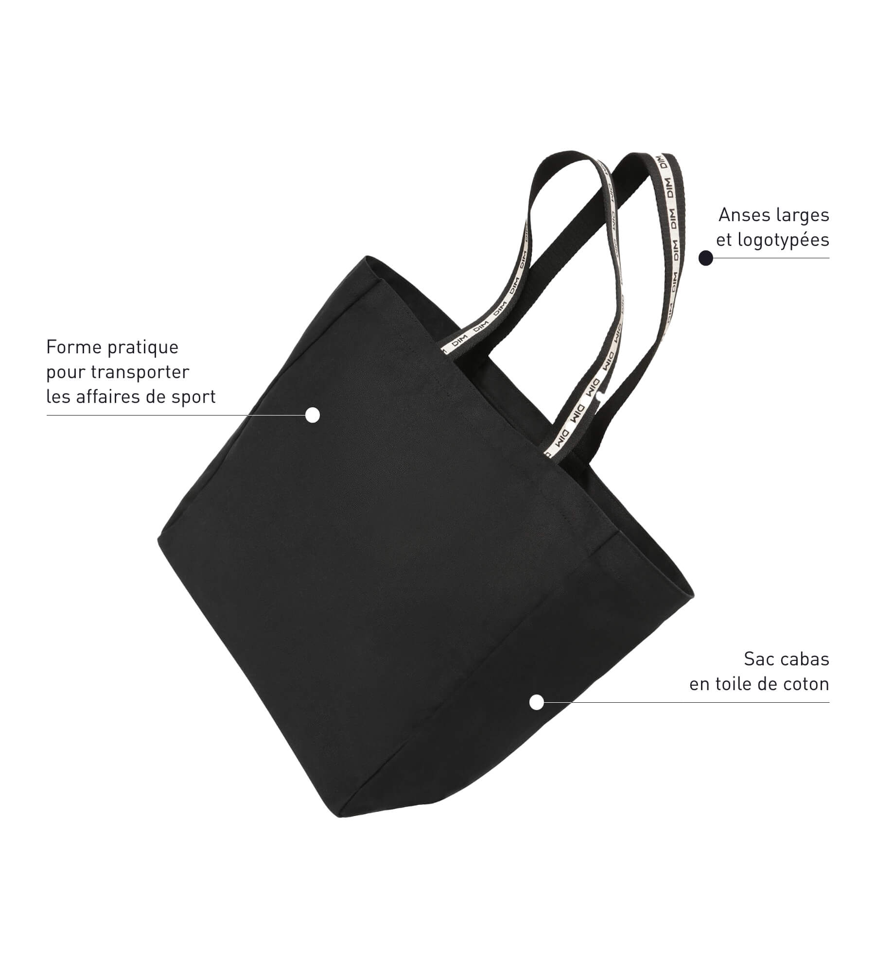 Black Cotton Canvas Tote Bag by Dim Move - Stylish & Durable for Shopping, Travel, and Everyday Use