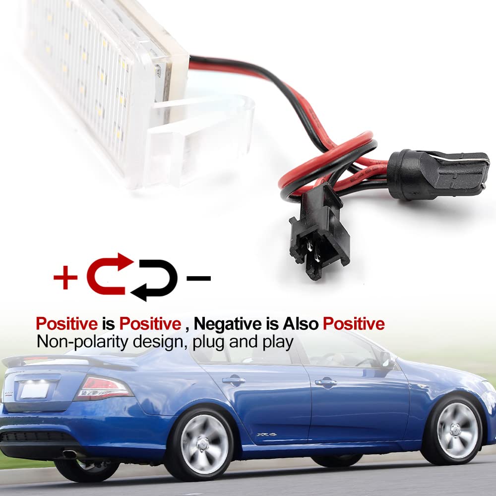 OEM LED License Plate Lights for 2010-2013 Chevy Camaro Coupe & Convertible - CANBUS Error Free 6000K Xenon White 18-SMD LED Replacement Kit - Perfect for Night Driving & Enhanced Rear Visibility