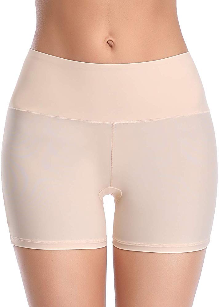 PLUMBURY® Women's High Waist Tummy Control Seamless Shorts - Smoothing Boyshort Panties, Anti-Chafing Under Skirt & Cycling Shorts (XS-XXL, Pack of 2) | Perfect for Yoga, Workout & Everyday Comfort