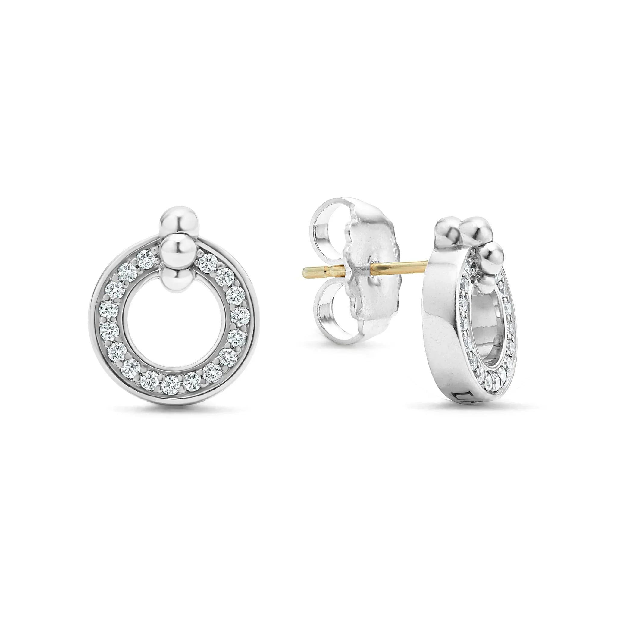 14K Gold Circle Diamond Stud Earrings for Women - Elegant & Timeless Jewelry Gift for Anniversary, Birthday & Special Occasions