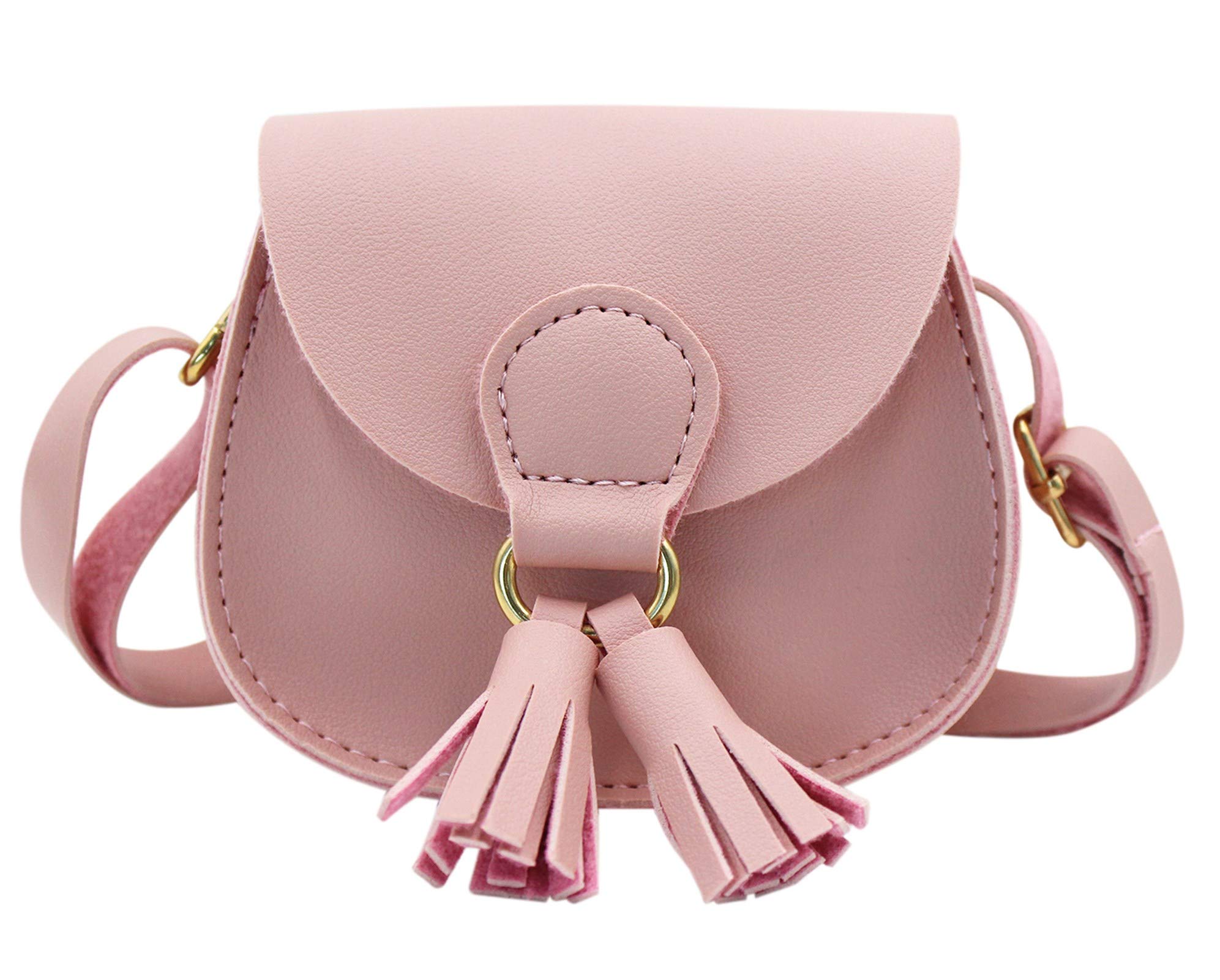 JUMISEE Girls Mini Shoulder Purse Crossbody Bag with Tassel - Cute Toddler Handbag for Kids, Birthday Gift, Dress Up & Pretend Play Accessories