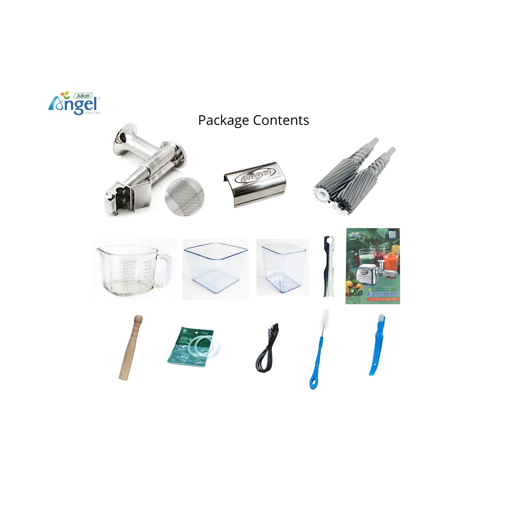 Premium Angel Juicer 7500 Twin Gear Cold Press Juicer - Stainless Steel Construction (Super Angel Pro) - Perfect for Raw Food, Detox & Healthy Juicing at Home