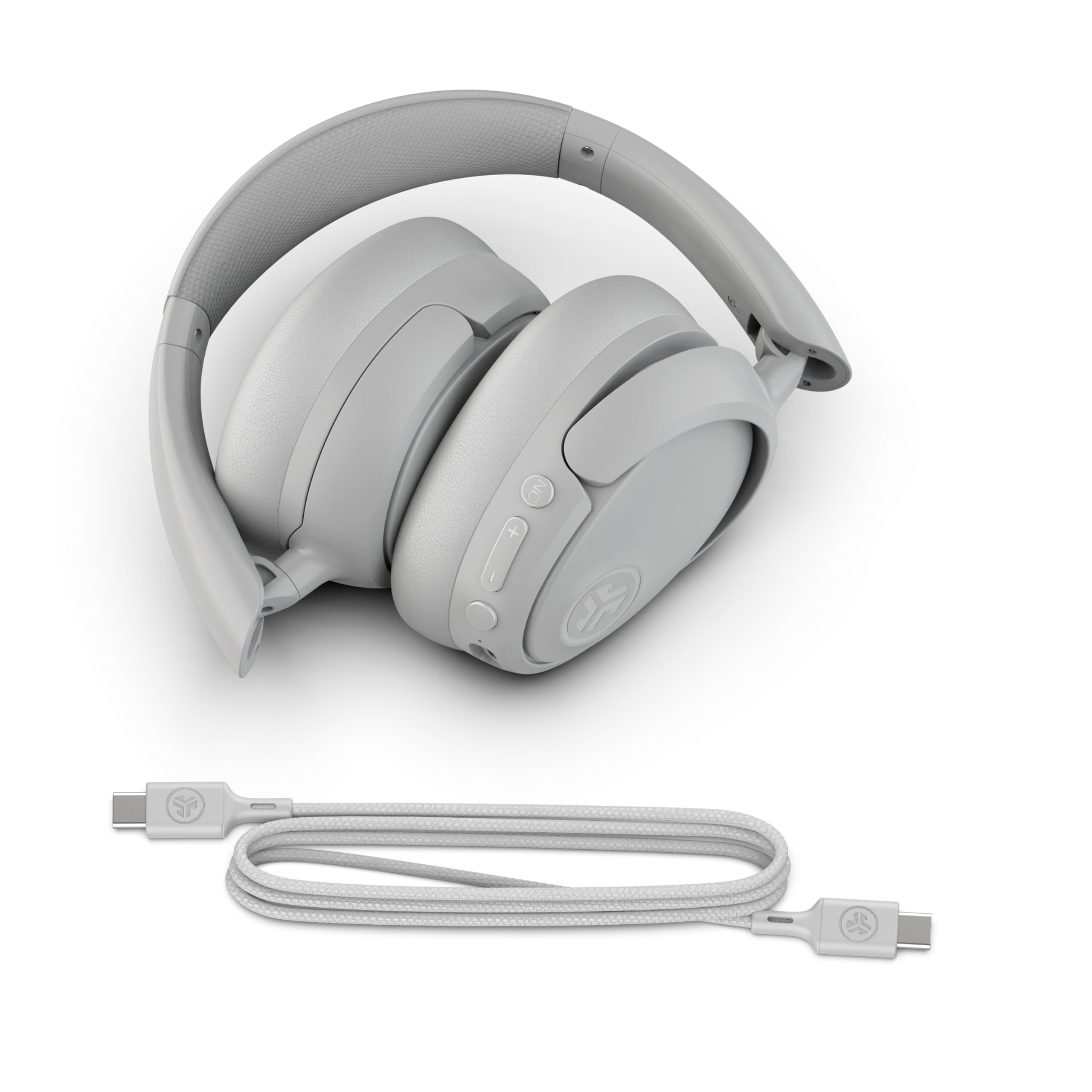 JLab JBuds Lux ANC Wireless Headphones - Hybrid Active Noise Cancelling, Customizable EQ, Spatial Audio, 40H Playtime - Premium Over-Ear Bluetooth Headset for Travel, Work & Gaming (Cloud White)