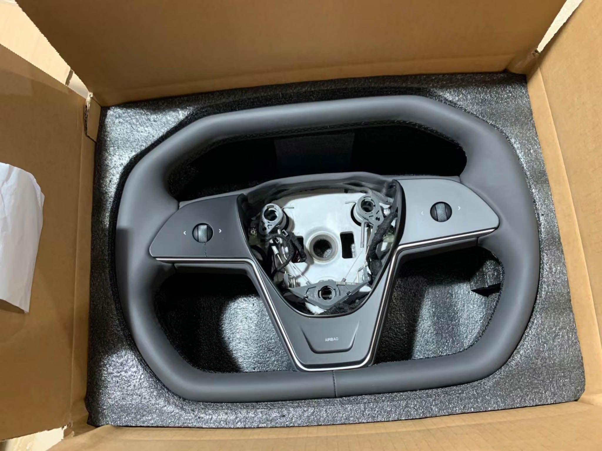 Cybertruck Style Steering Wheel Compatible with Tesla Model 3 & Model Y - Upgrade Your EV Driving Experience for Commuting & Road Trips