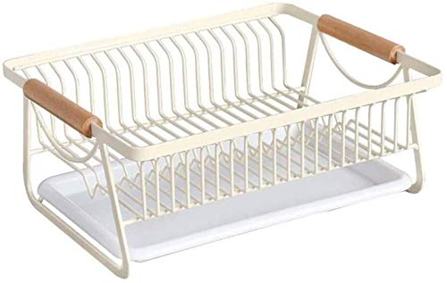 Premium Wrought Iron Dish Rack & Utensil Organizer - Space Saving Kitchen Drying Rack for Dishes, Cups & Cutlery - Perfect for Small Kitchens, Countertop Storage & Dish Drainer Organization