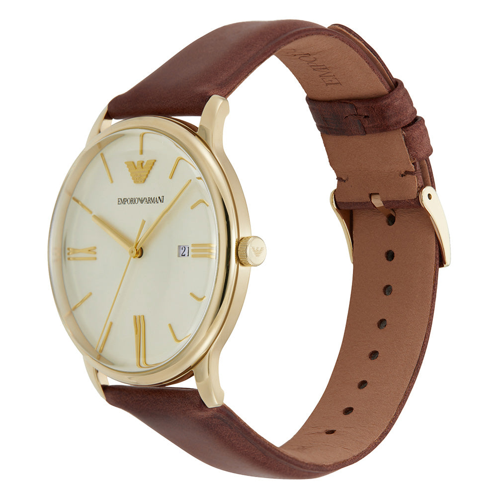 Emporio Armani AR11610 Minimalist Watch for Men - Slim Stainless Steel Dress Watch with Date Window - Perfect for Business, Office & Formal Occasions