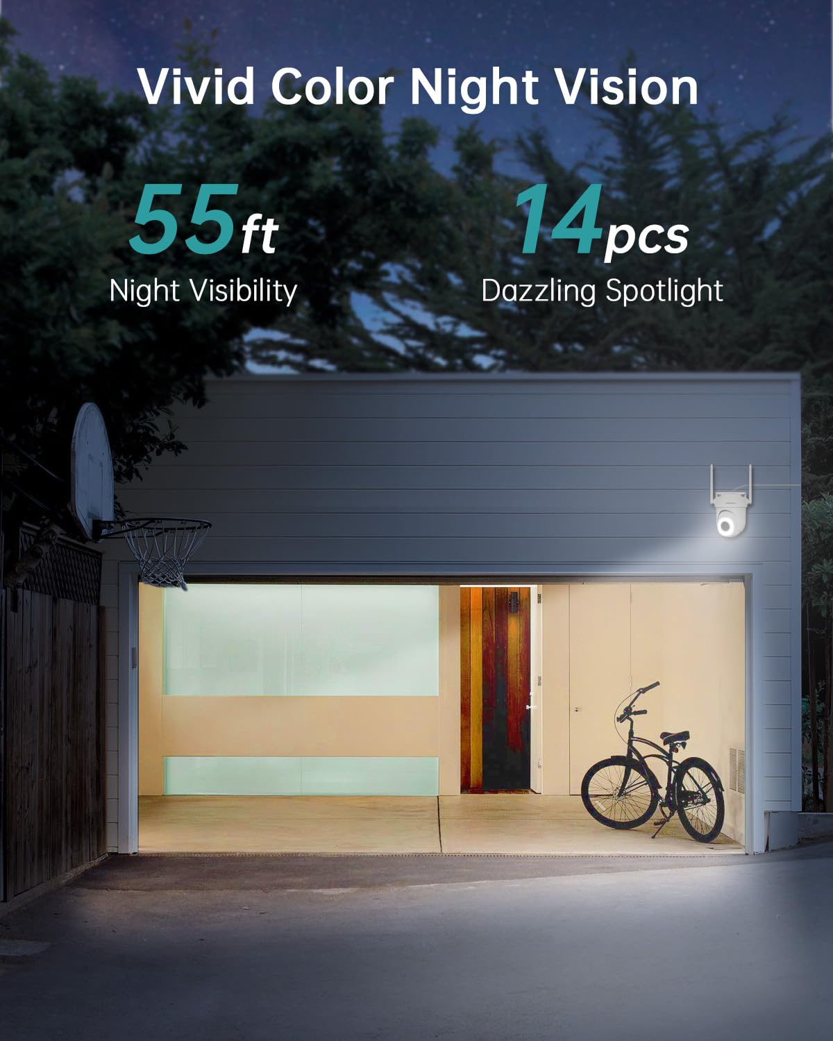 ZUMIMALL 5MP Outdoor Security Camera with 5G WiFi, 24/7 Recording, 360° Auto Tracking & Noise Detection - Weatherproof IP66, Alexa Compatible for Home Security - Perfect for Driveway, Garage & Backyard Surveillance